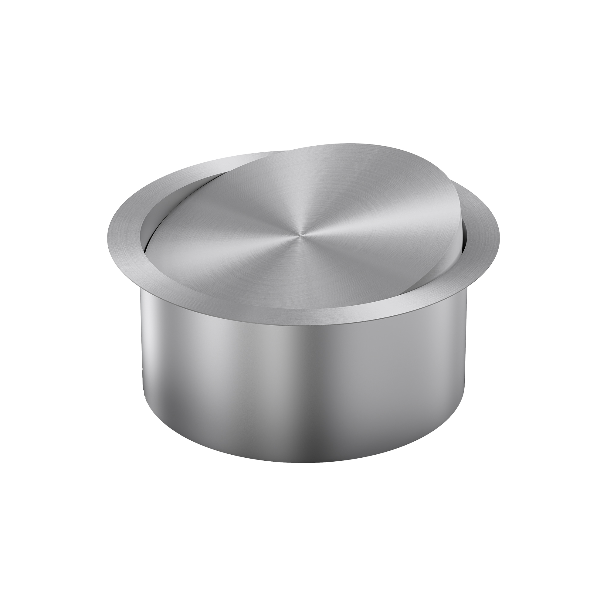 Round Countertop Waste Receptacle with Flap Swing Lid