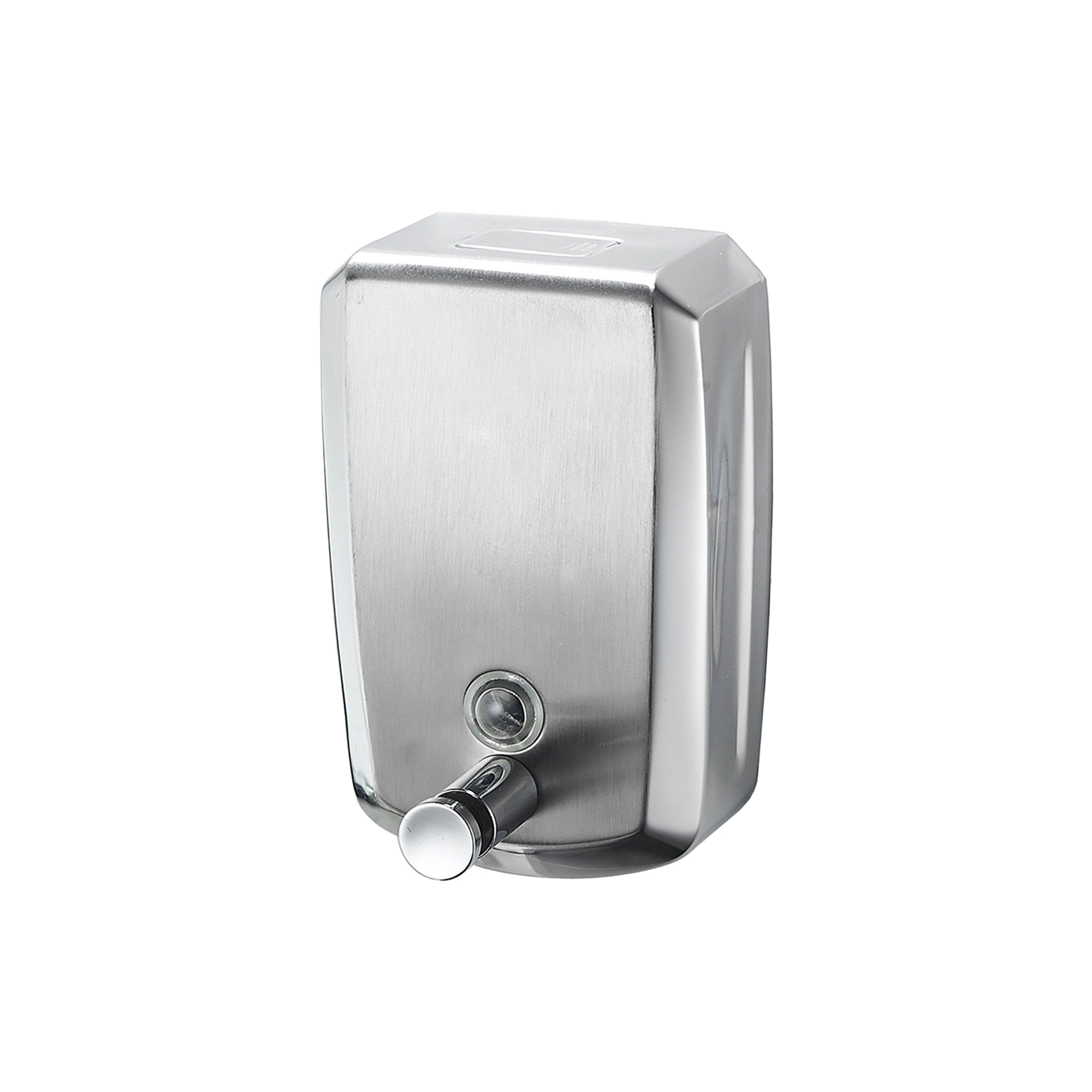 Silver Soap Dispenser with Transparent Reservoir Knob