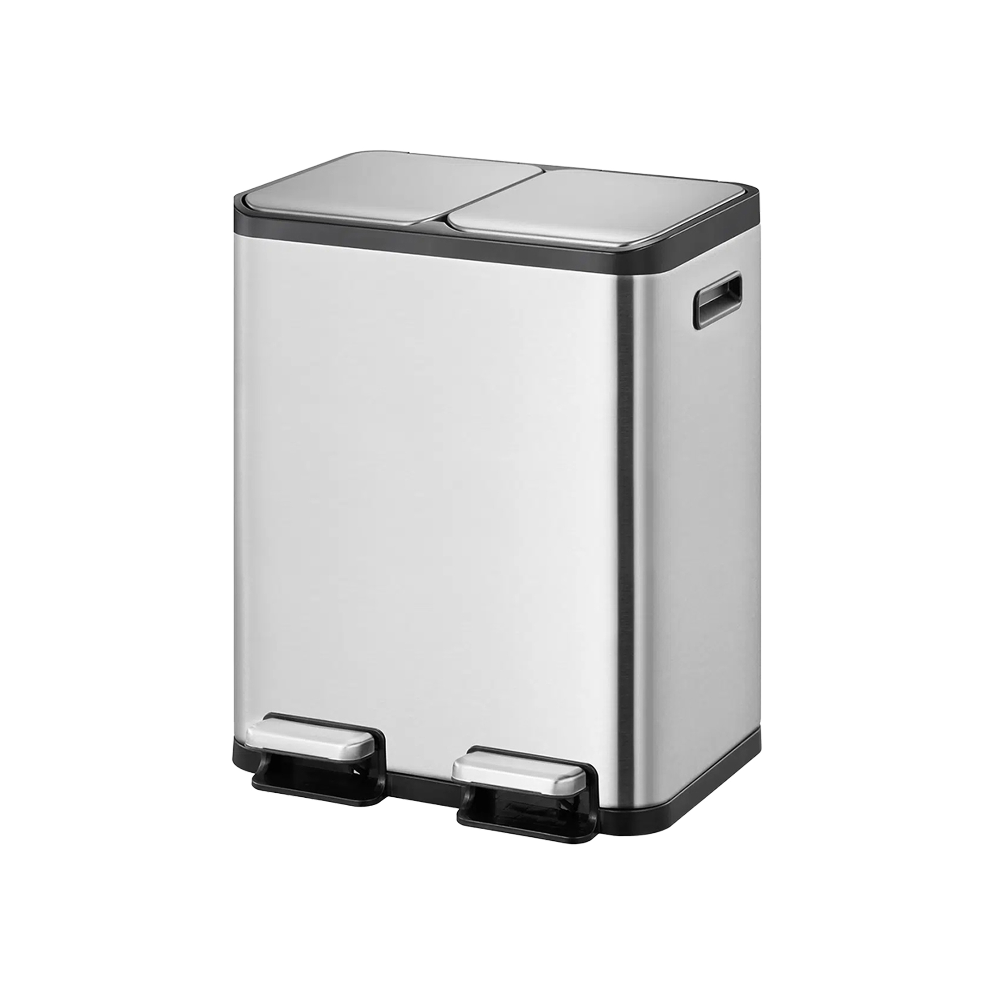 Stainless-Steel Dustbin, 2 Compartments