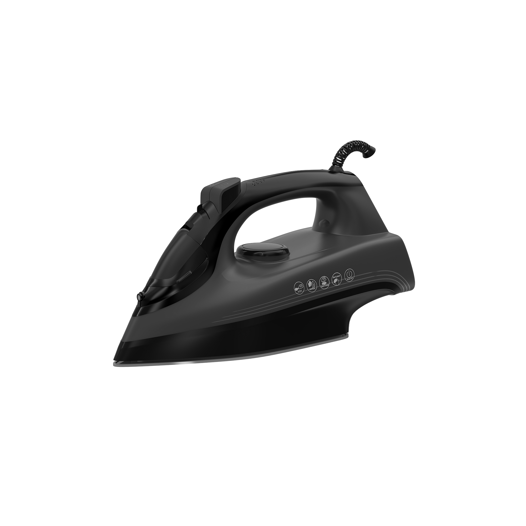 1600W Steam Iron with Non-Stick Teflon Sole-Plate Material