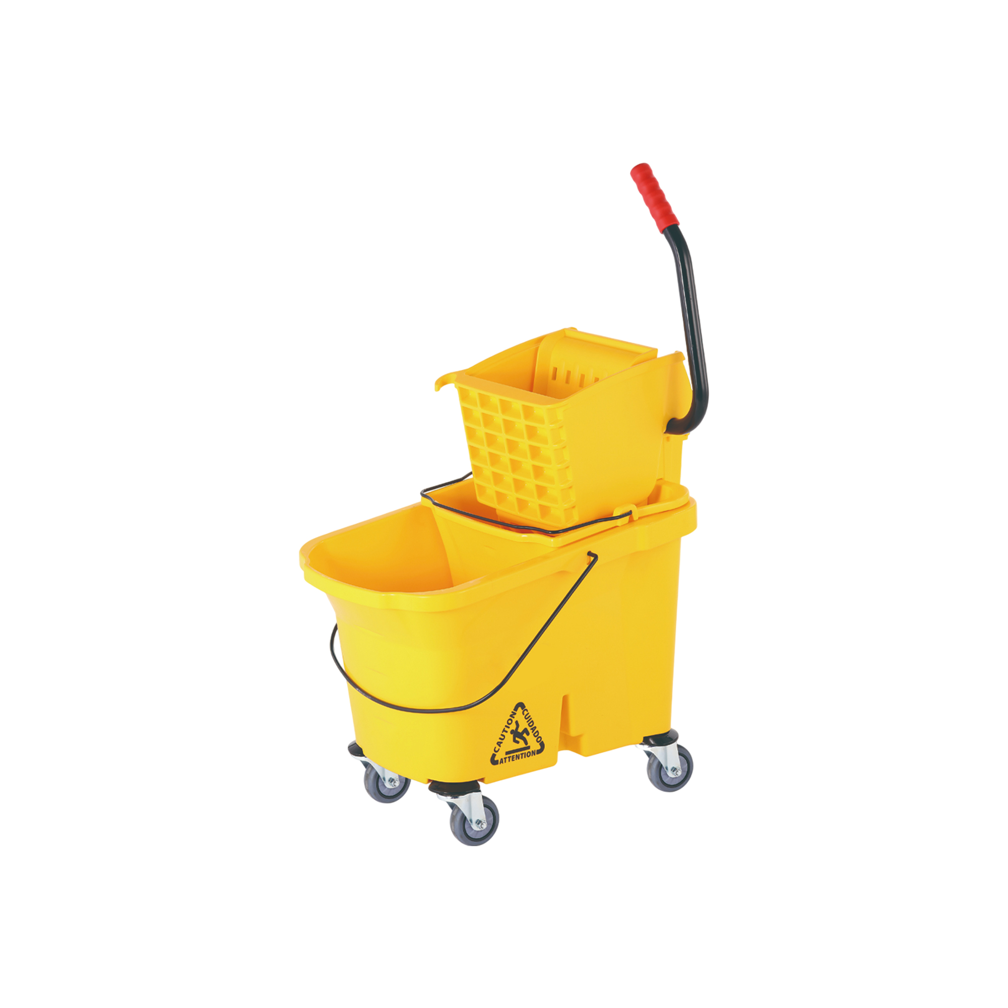 Heavy-Duty Plastic Housekeeping Cart with Wheels