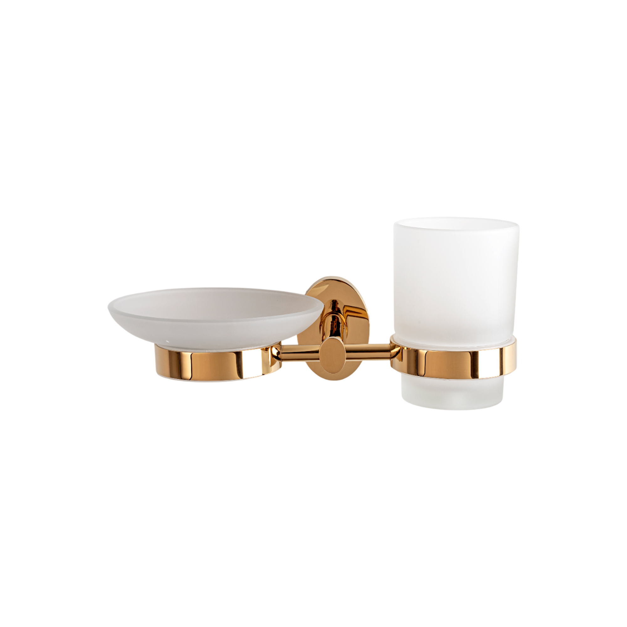 Spanish PVD-Gold Soap Dish with Tumbler Holder