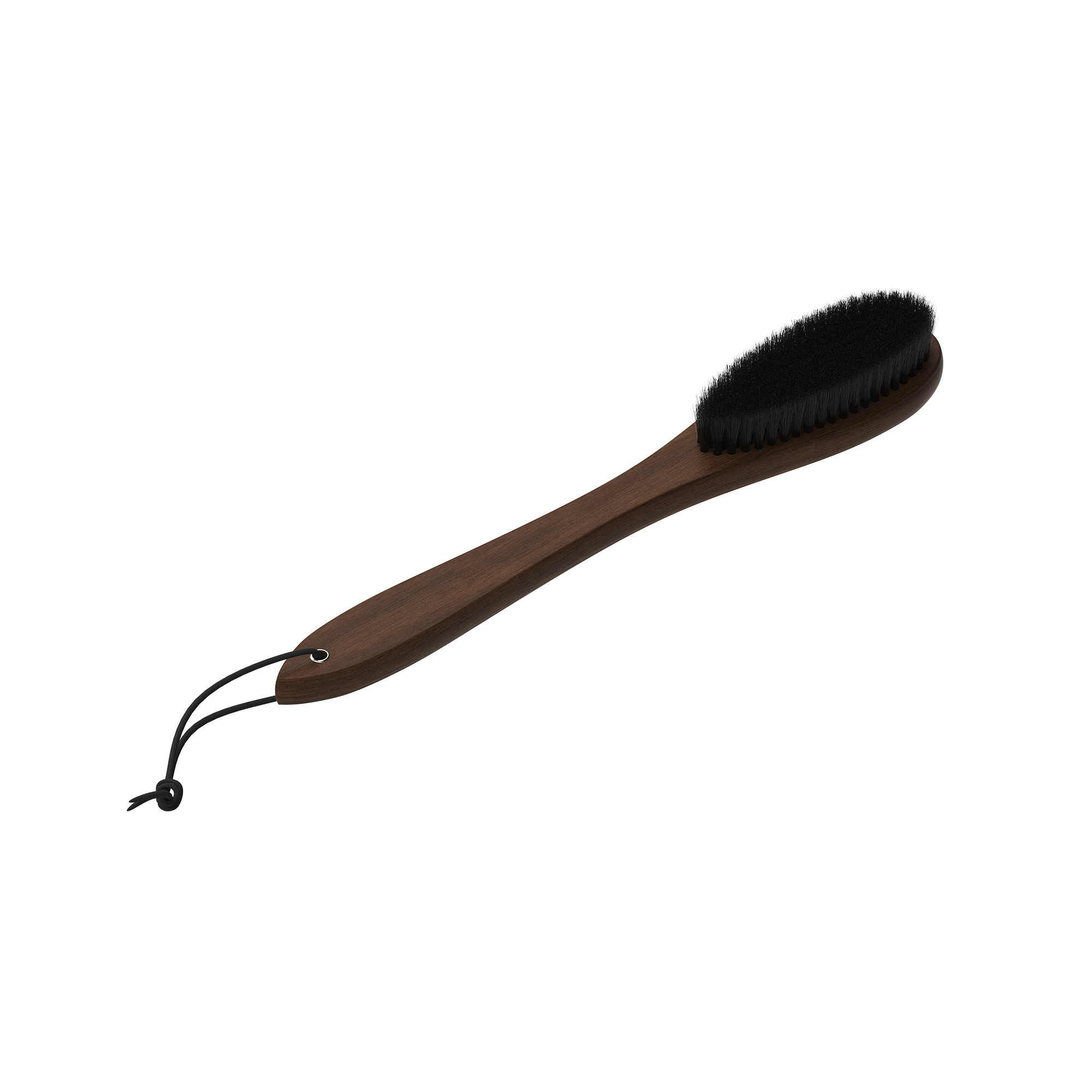 Cherry-Wood Shoe Brush with Horn