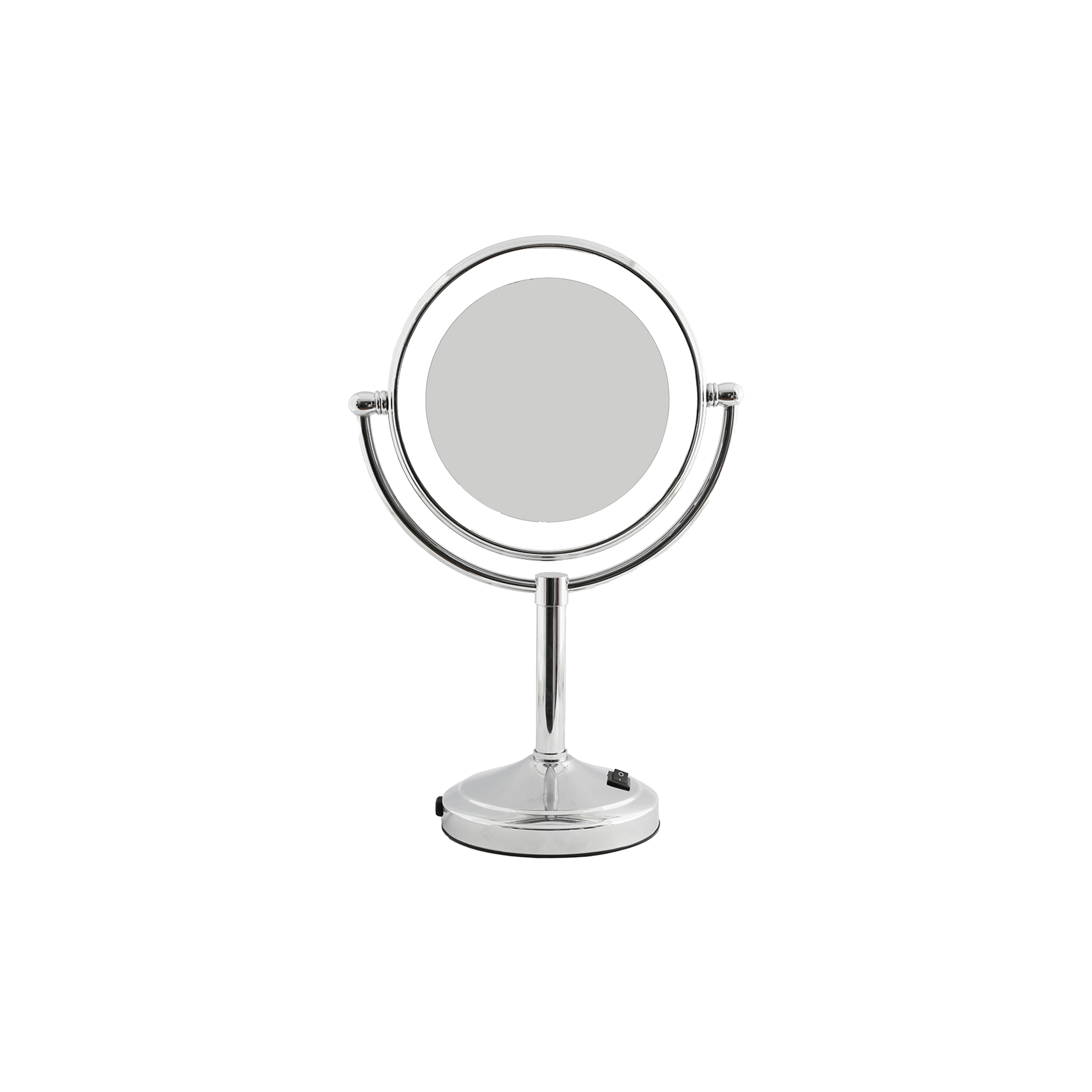 Silver-Brass Round Magnifying Mirror, 8 Inch