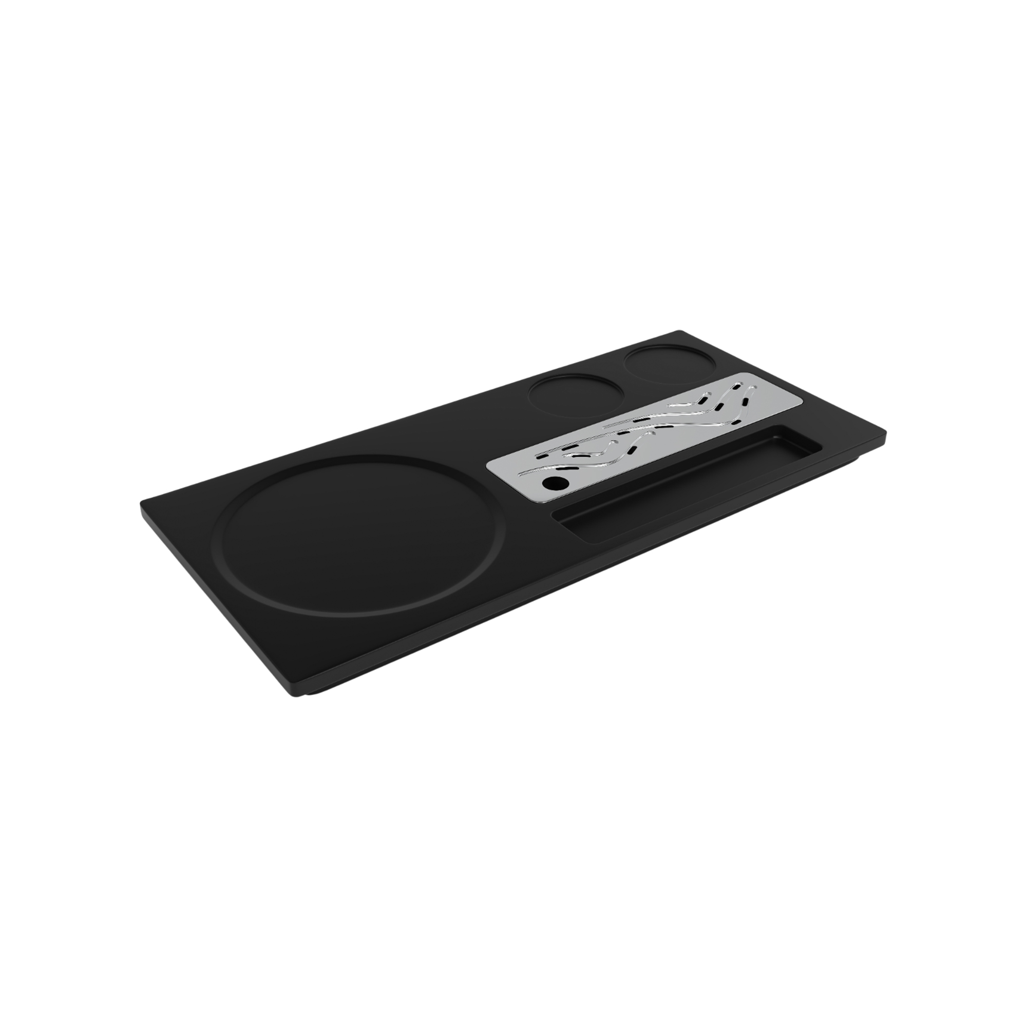 Black Melamine Kettle Tray