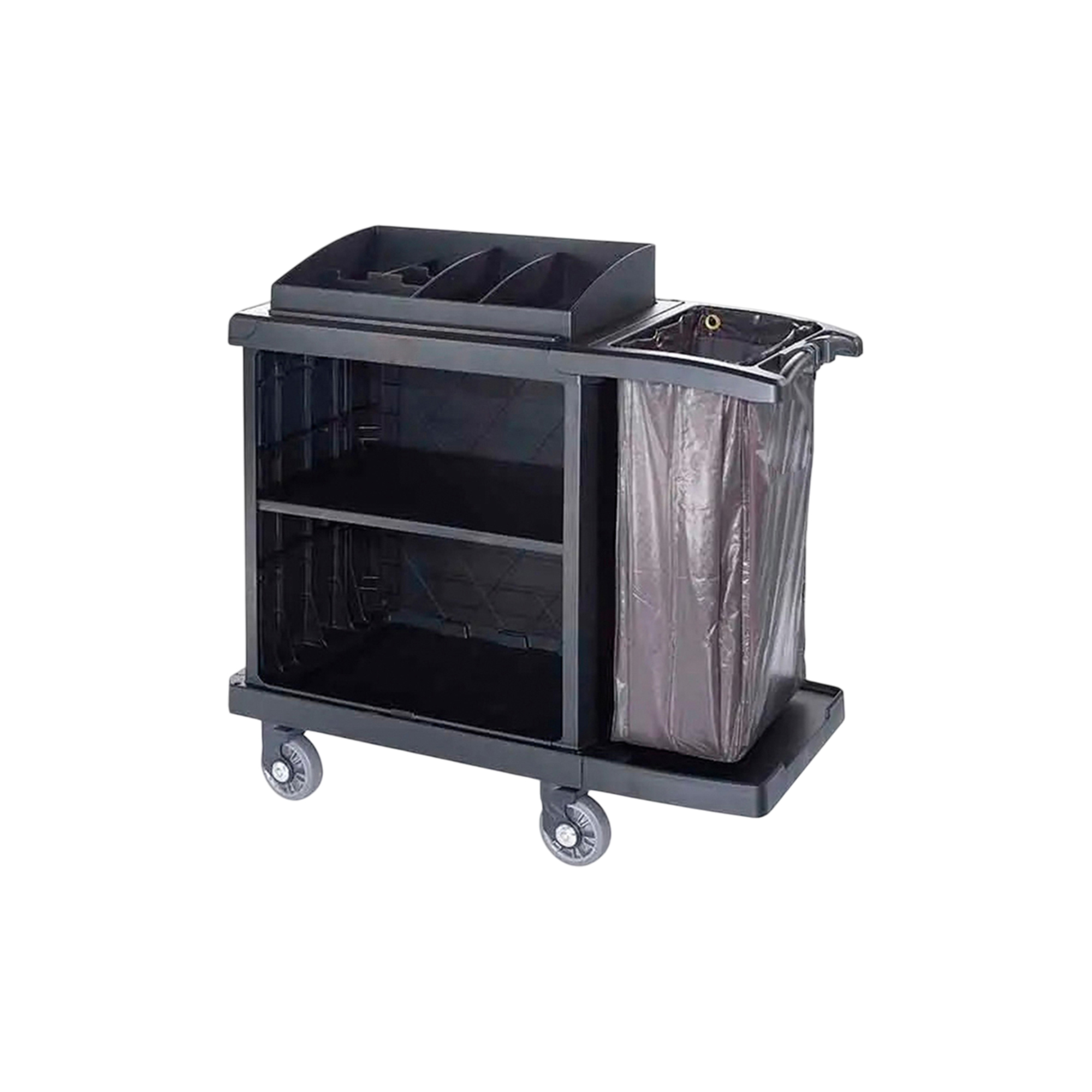 Black Housekeeping Service-and-Cleaning Trolley