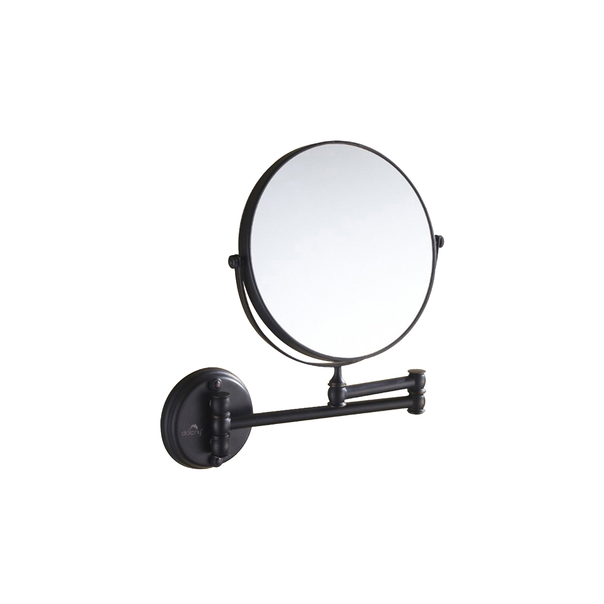 Black One-Side Magnifying Mirror with LED Light