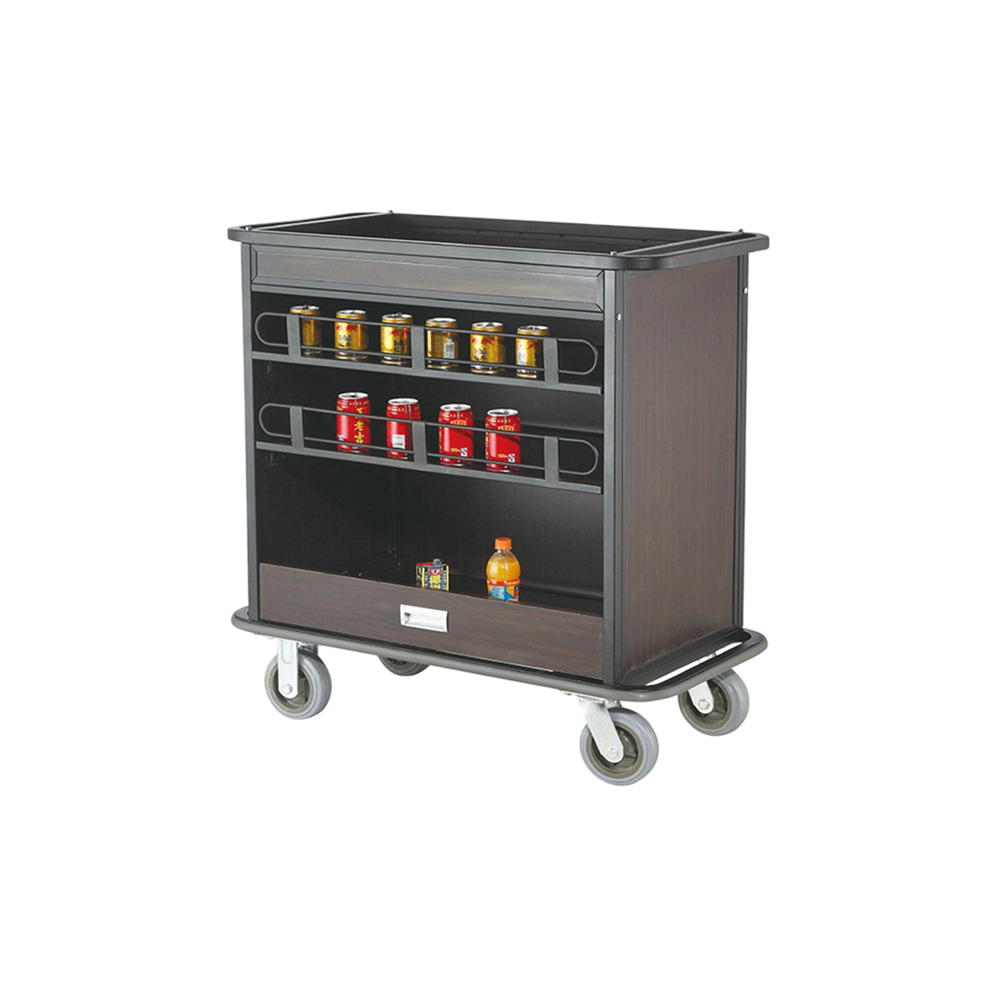 Hotel Liquor Cart and Beverages Trolley, Brown