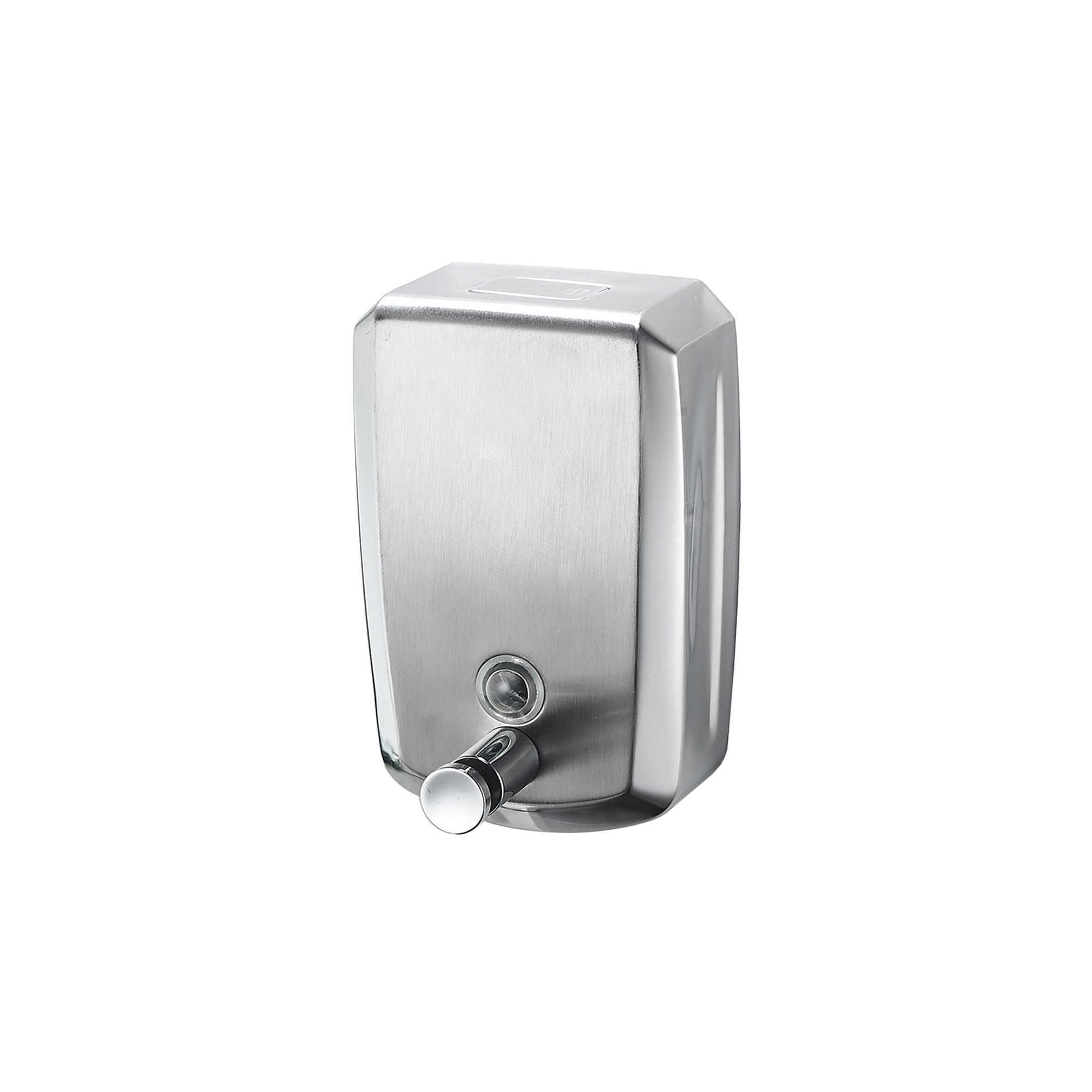 Silver Soap Dispenser with Transparent Reservoir Knob