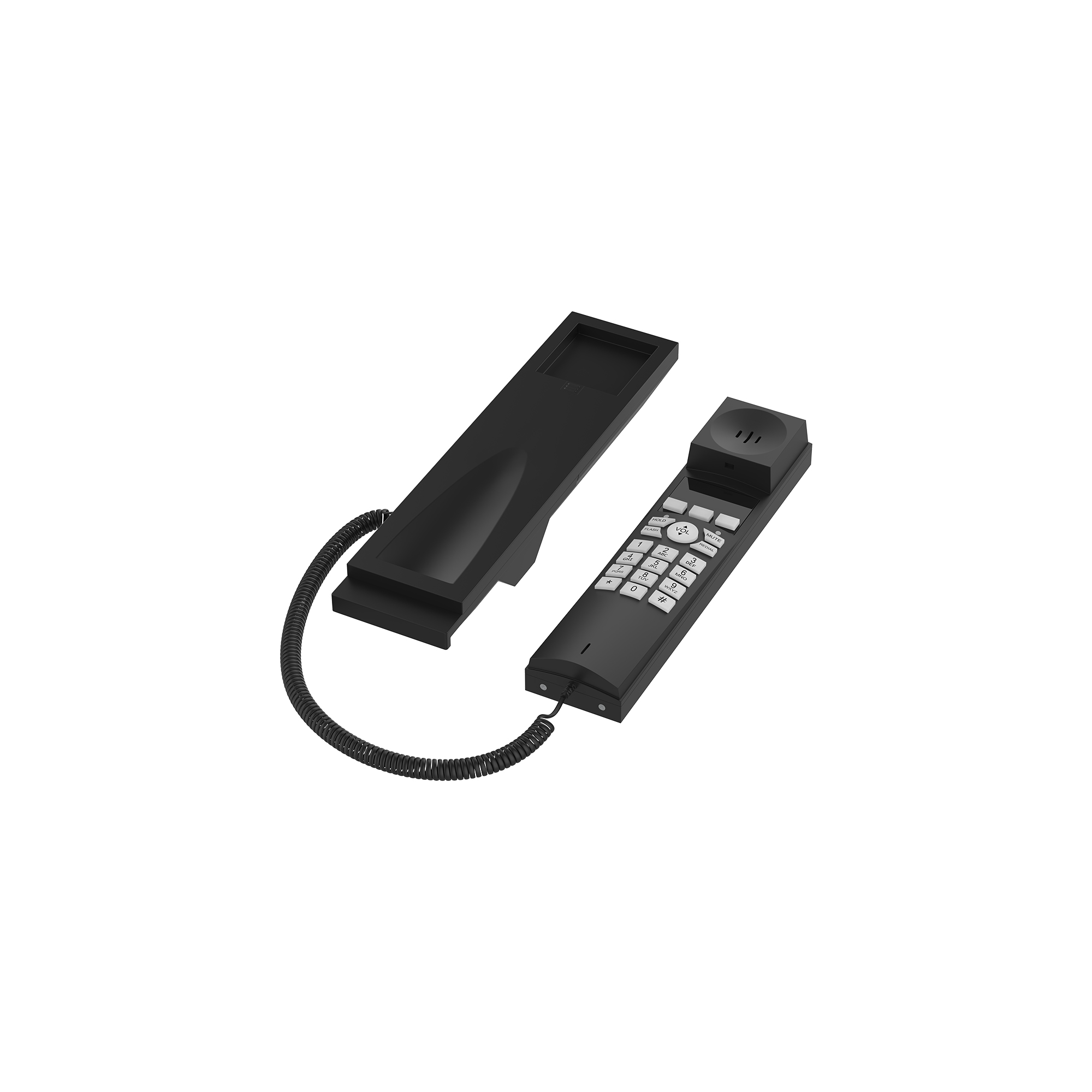 Desk- or Wall-Mountable Telephone for Hotel