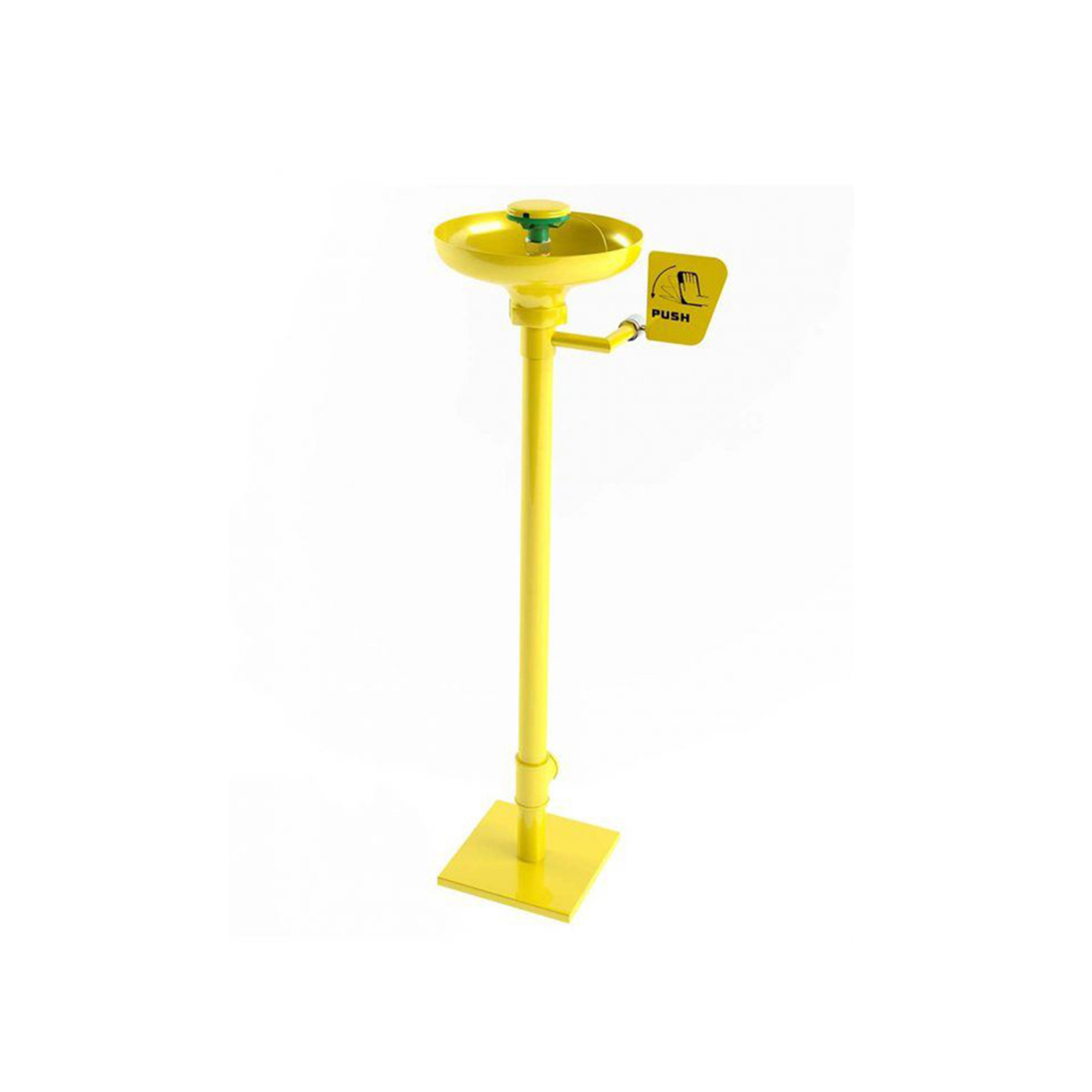 Yellow ABS Floor-Mounted Eyewash Station