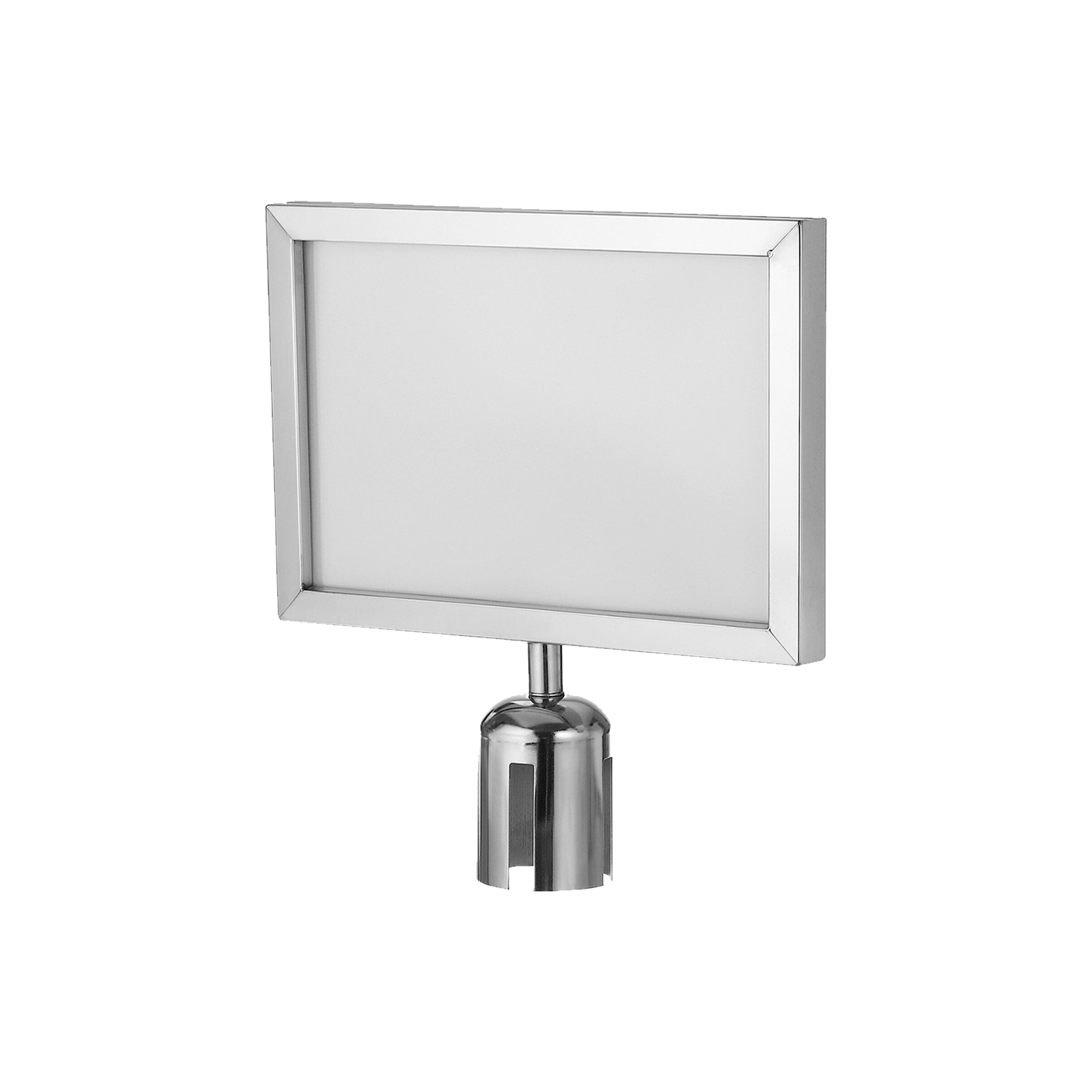 A3 Paper-Size Silver Horizontal Crowd-Control Stanchion Holder