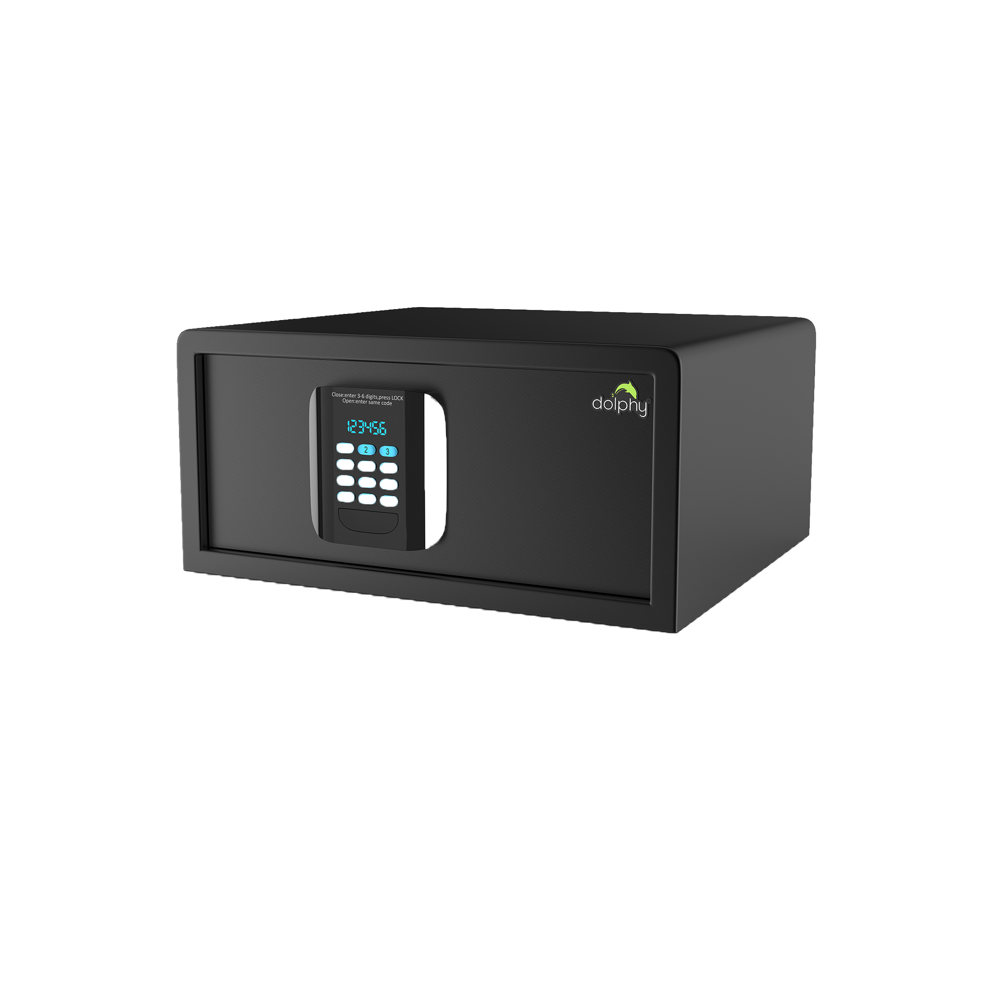 Black Hotel Safe Box with Spring-Loaded Door