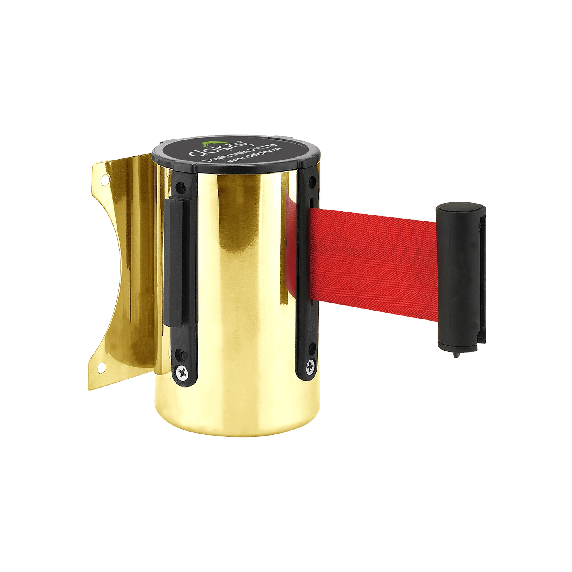 Gold Wall-Mounted Retractable Queue Manager