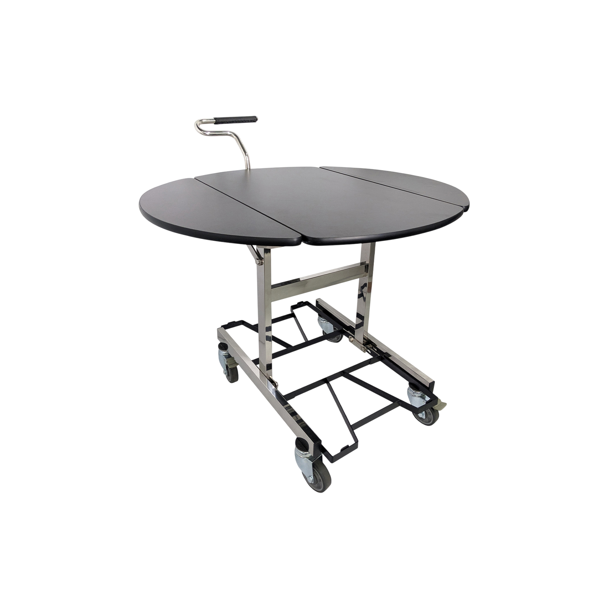 Black Foldable Meal-Delivery Cart