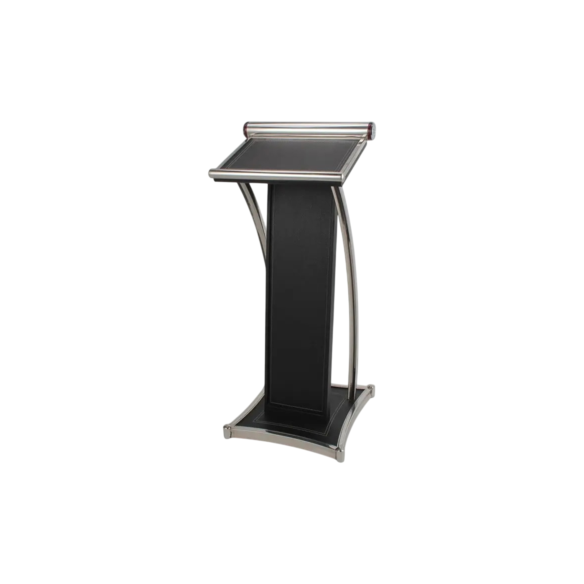 Leather- and Stainless-Steel Material Podium