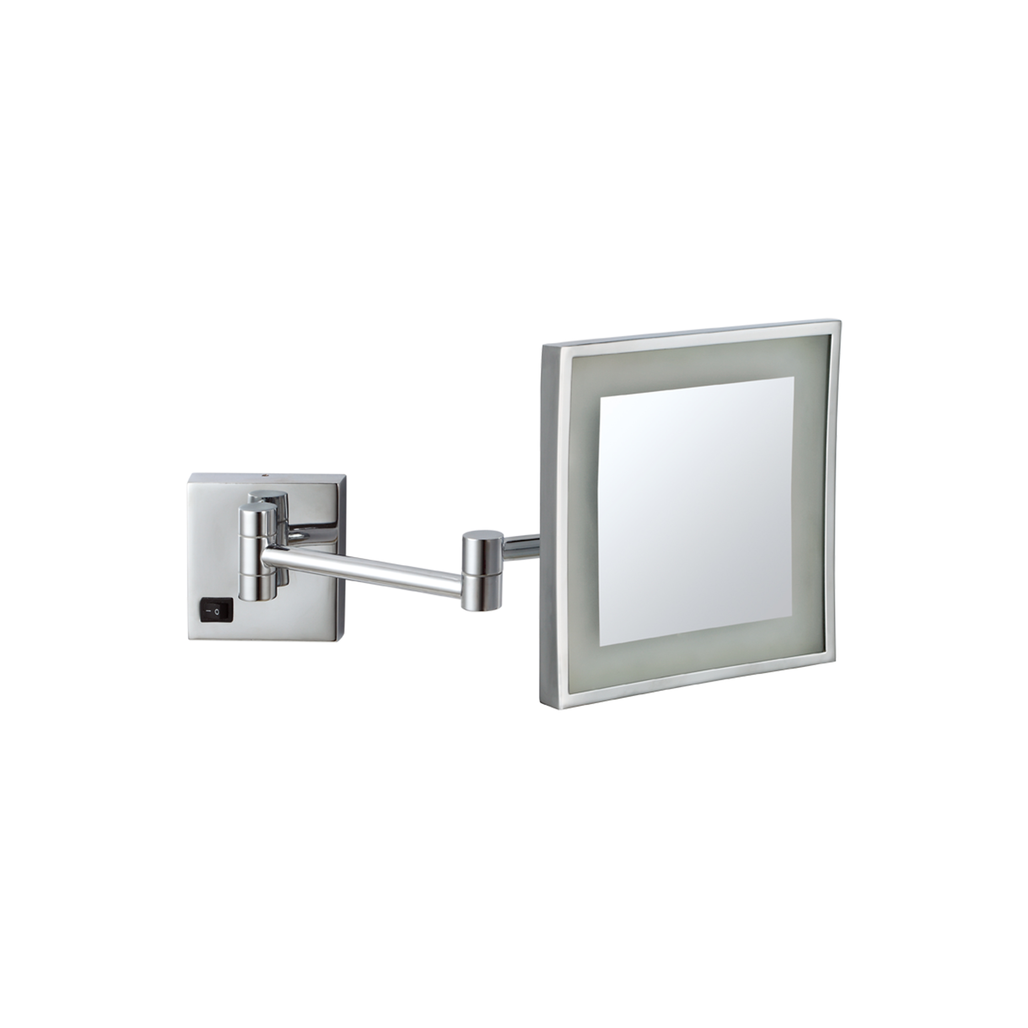 Silver Square Wall-Mounted Mirror