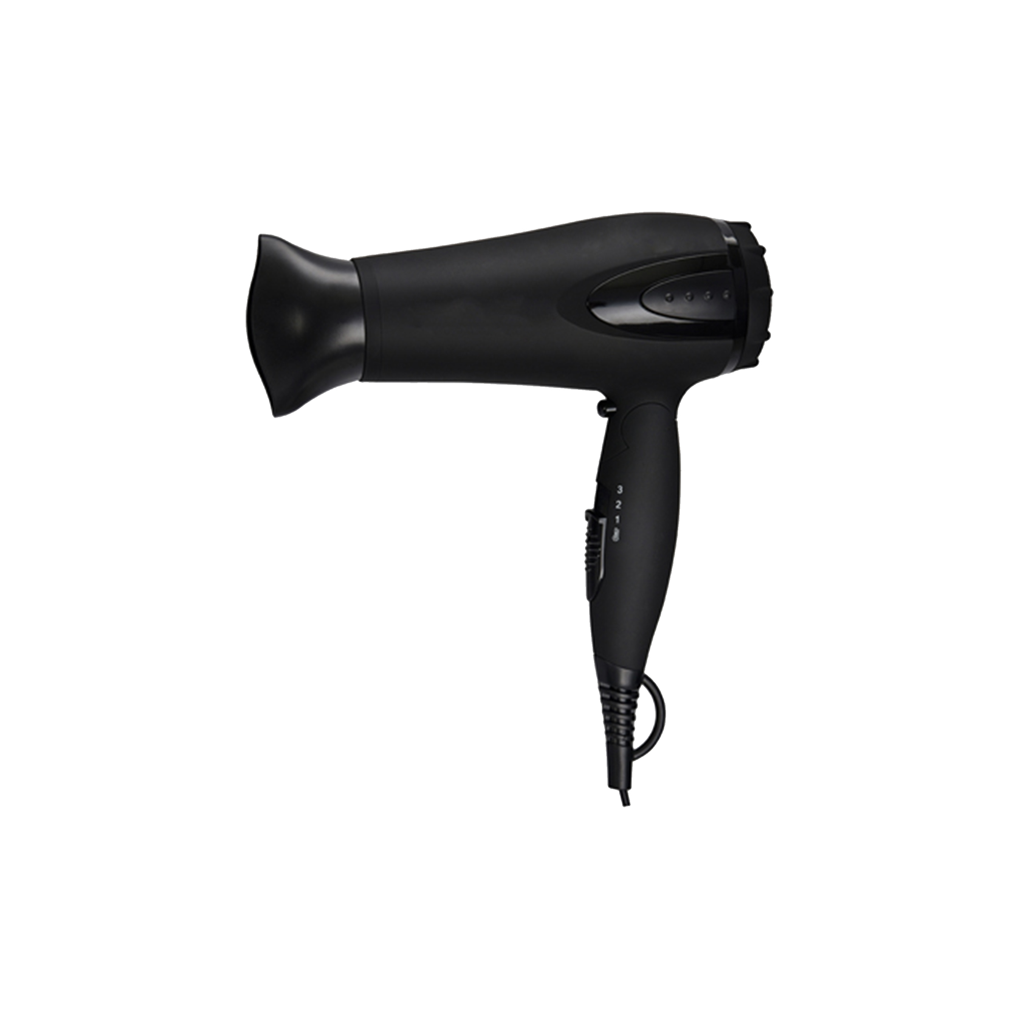 Black 1800–2200W ABS Foldable Hair Dryer