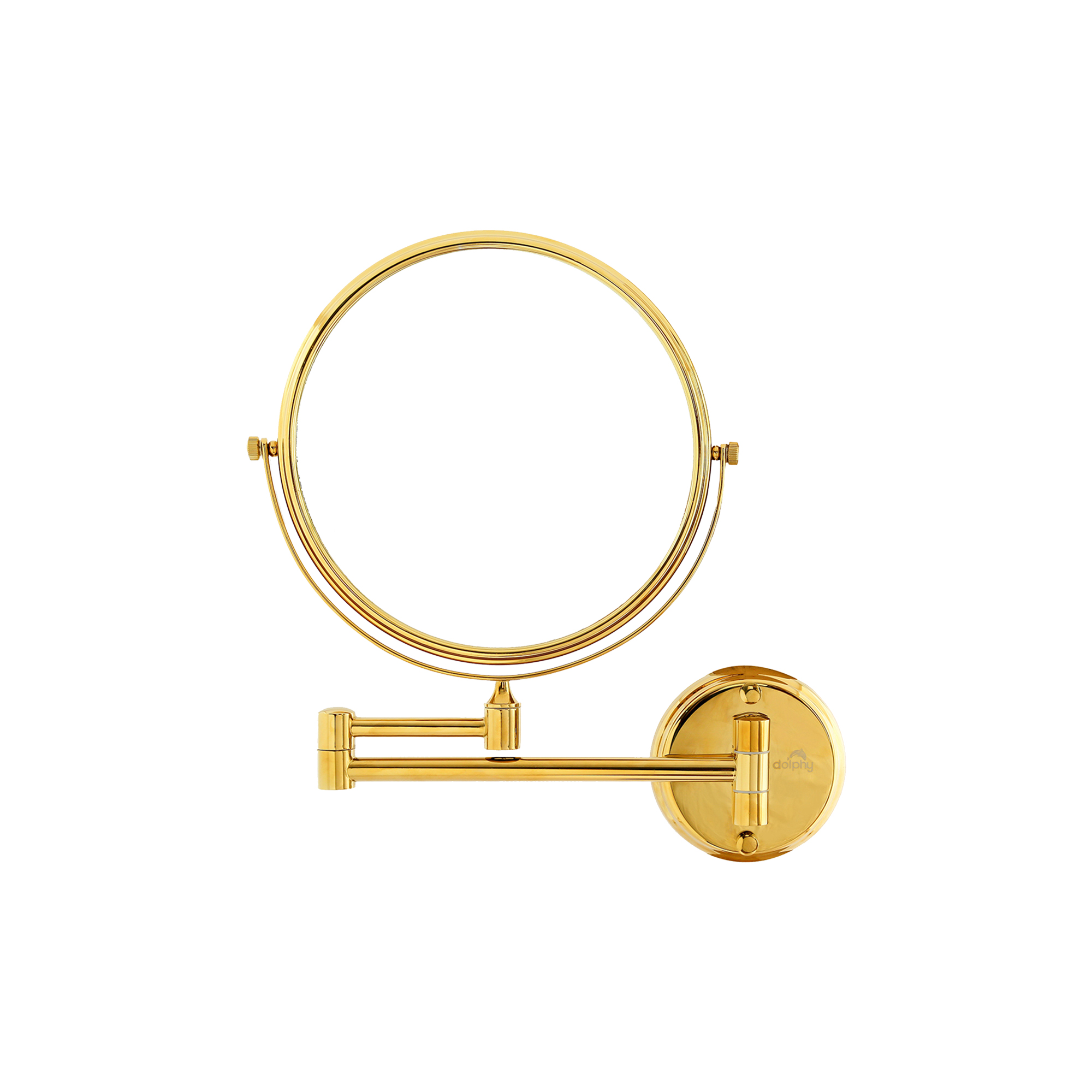 Gold Magnifying Mirror, Wall-Mounted