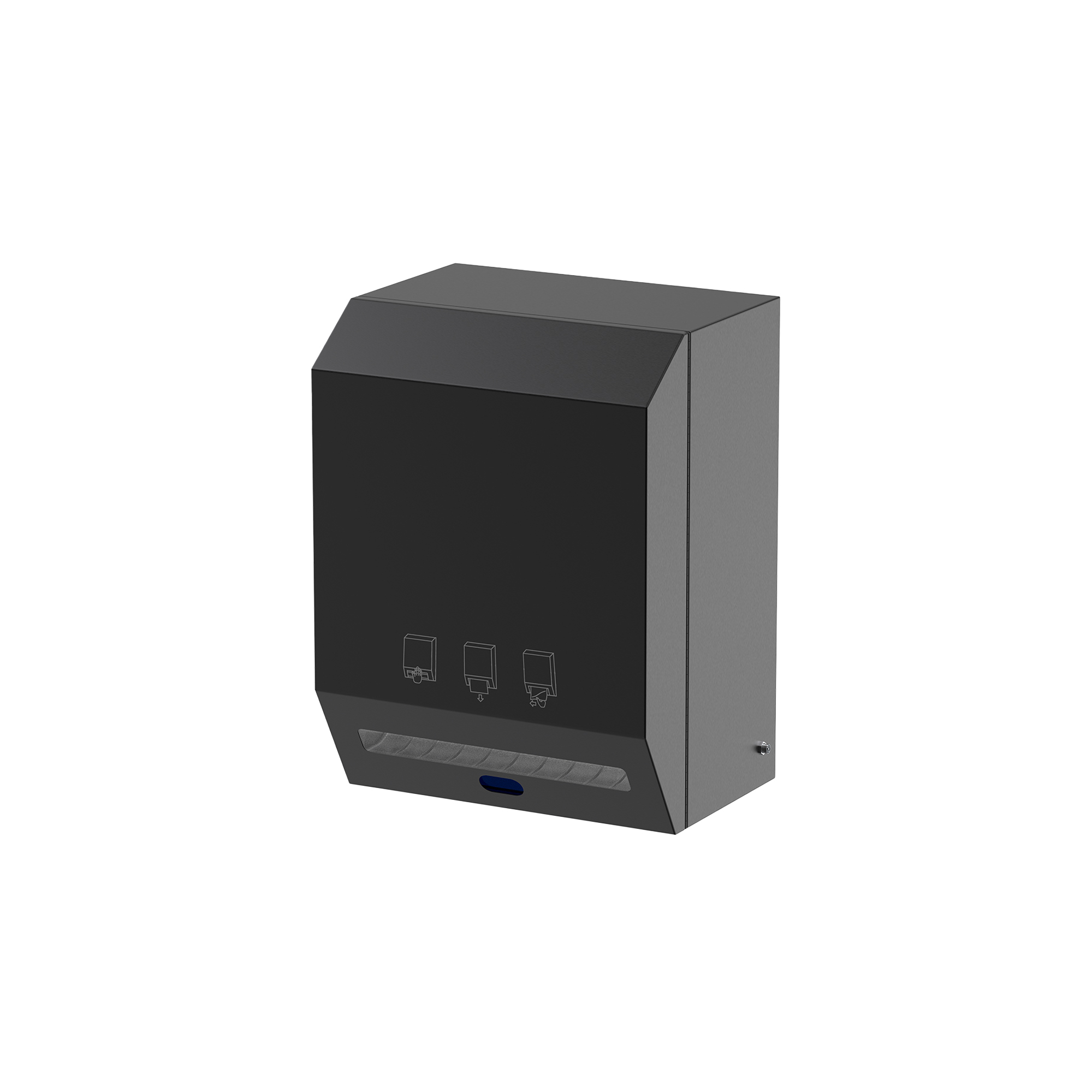 Black Wall-Mounted HRT Roll Paper Dispenser