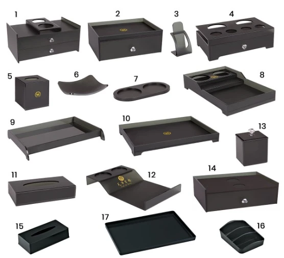 Premium black bathroom acrylic accessories set