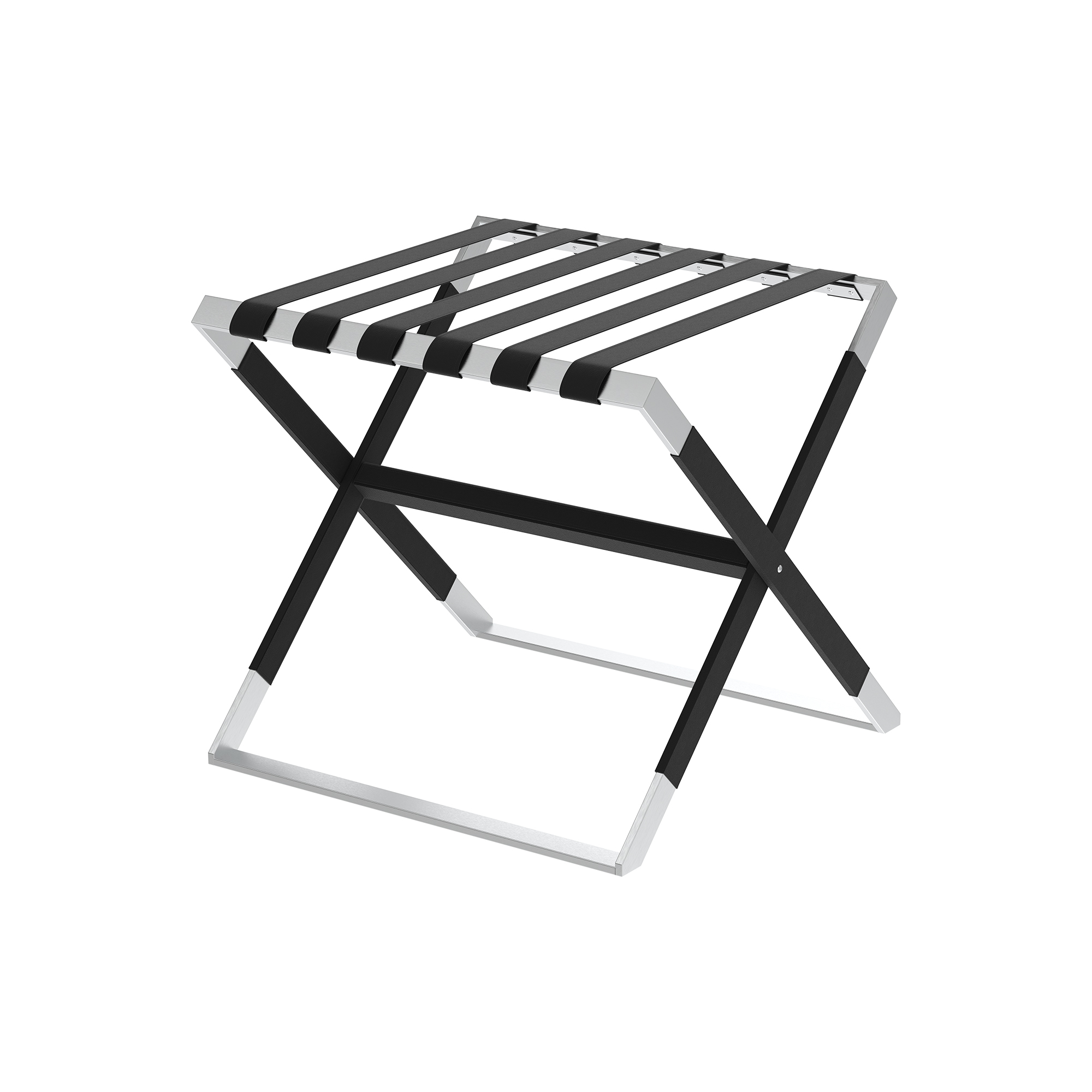 Black Matt-Finish Foldable Luggage Rack