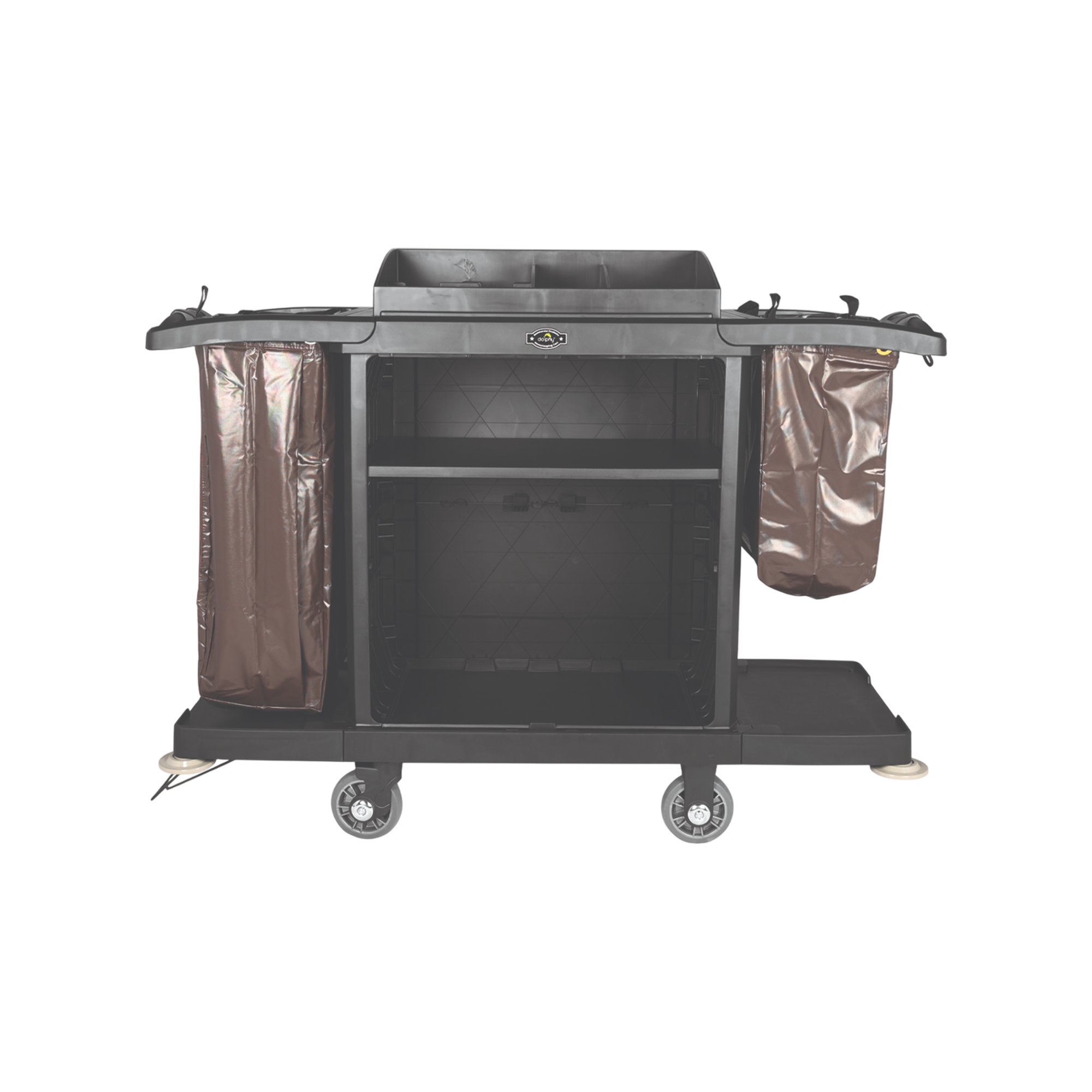 Black Hotel-Room Plastic Housekeeping Trolley