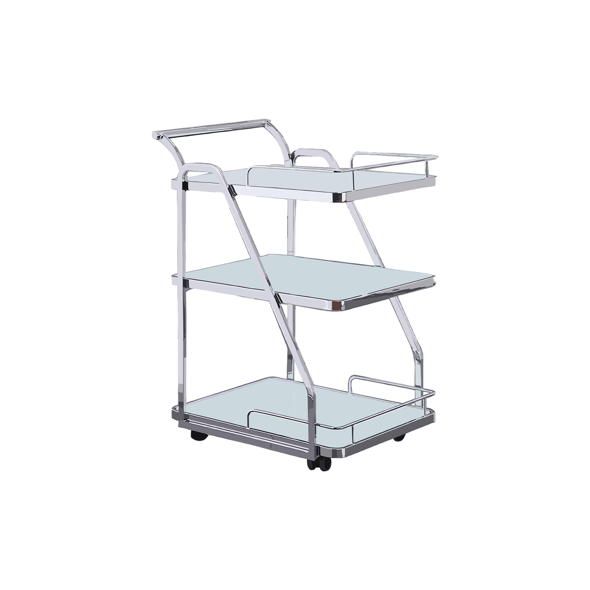 3-Tier Food-and-Beverage Serving Trolley