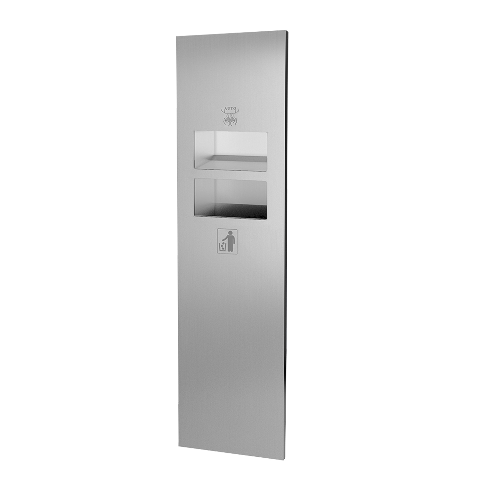 2-in-1 Stainless Steel Recessed Panel (Hand Dryer + Trash Can)