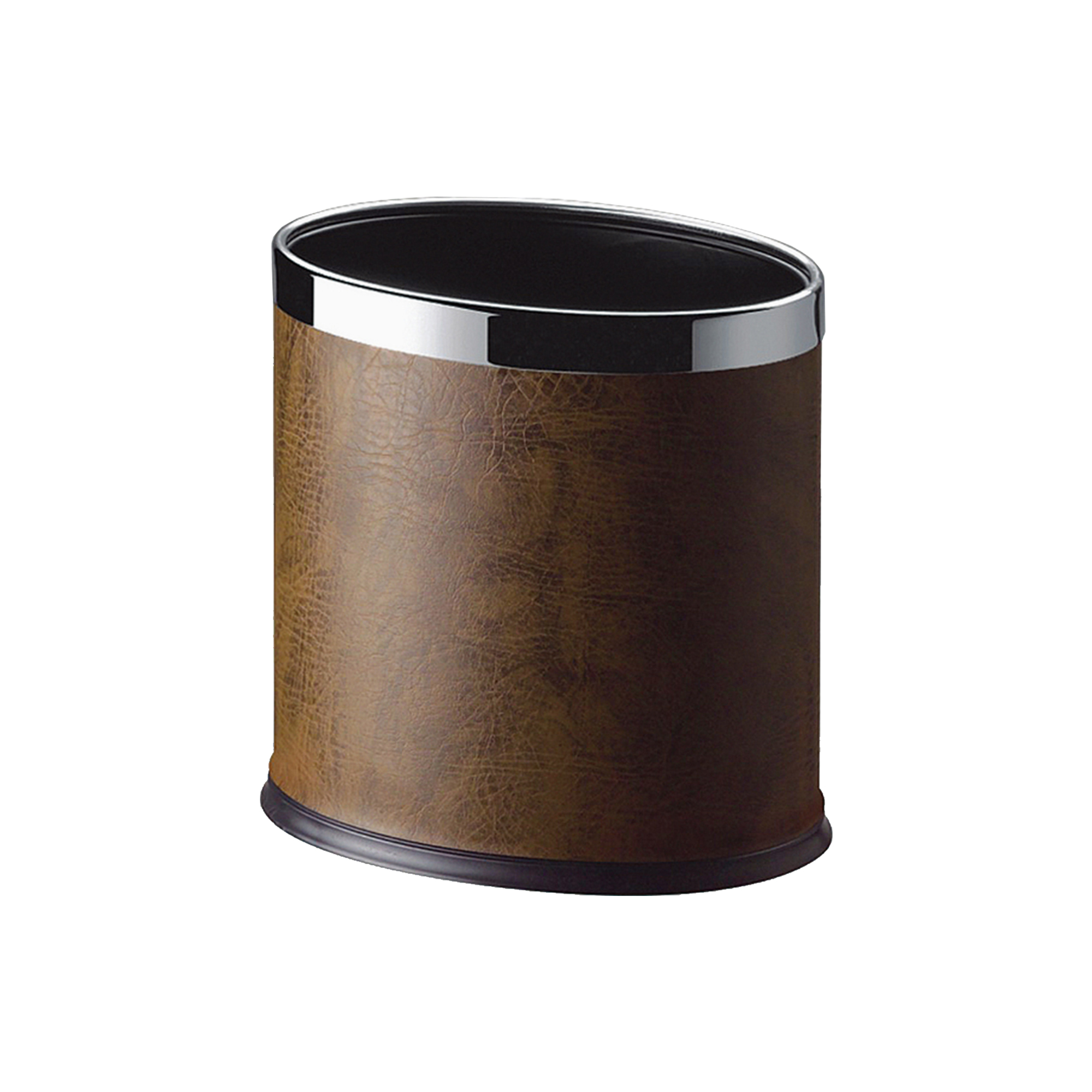 10L Oval Double-Layer Black Dustbin