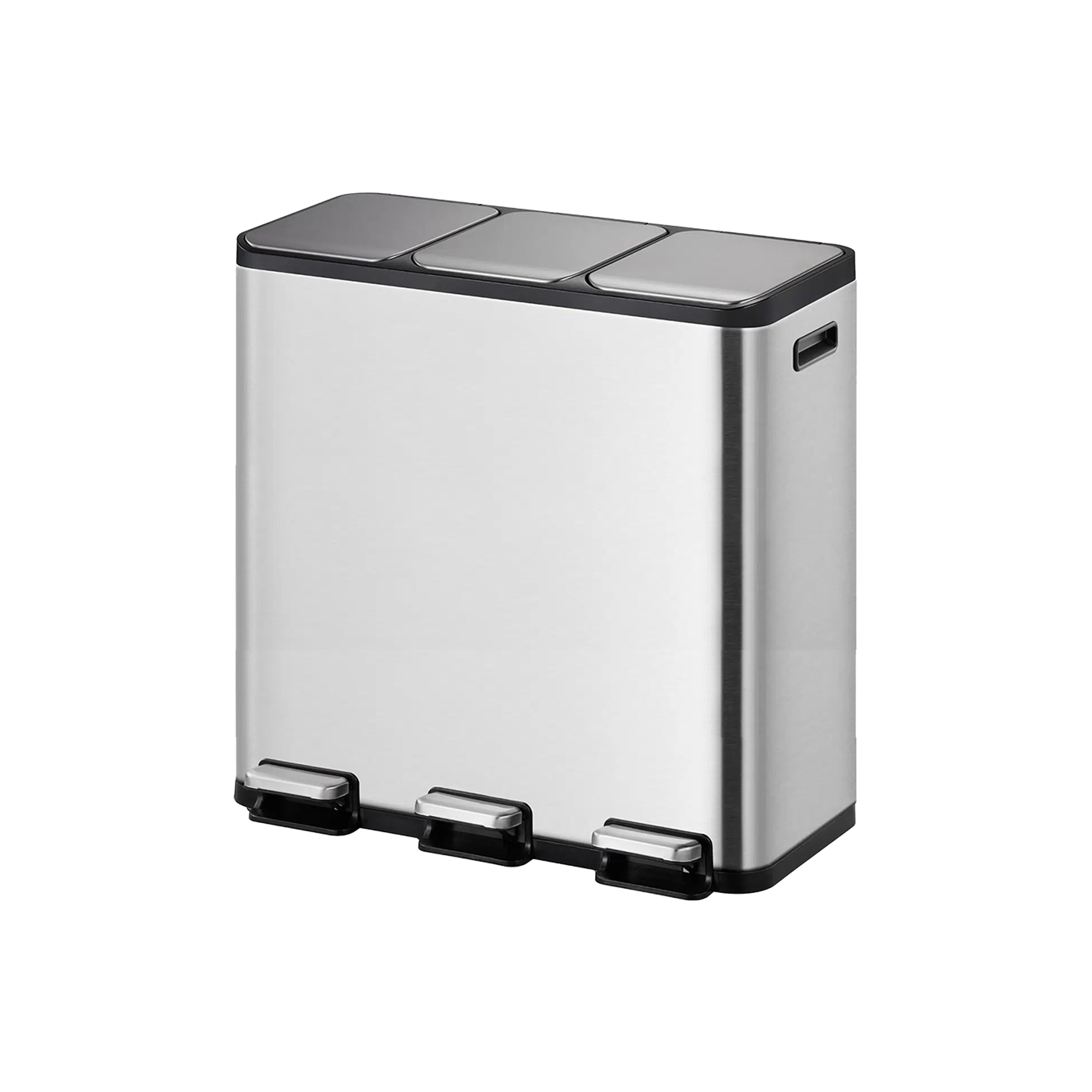 Stainless-Steel Dustbin, 3 Compartments