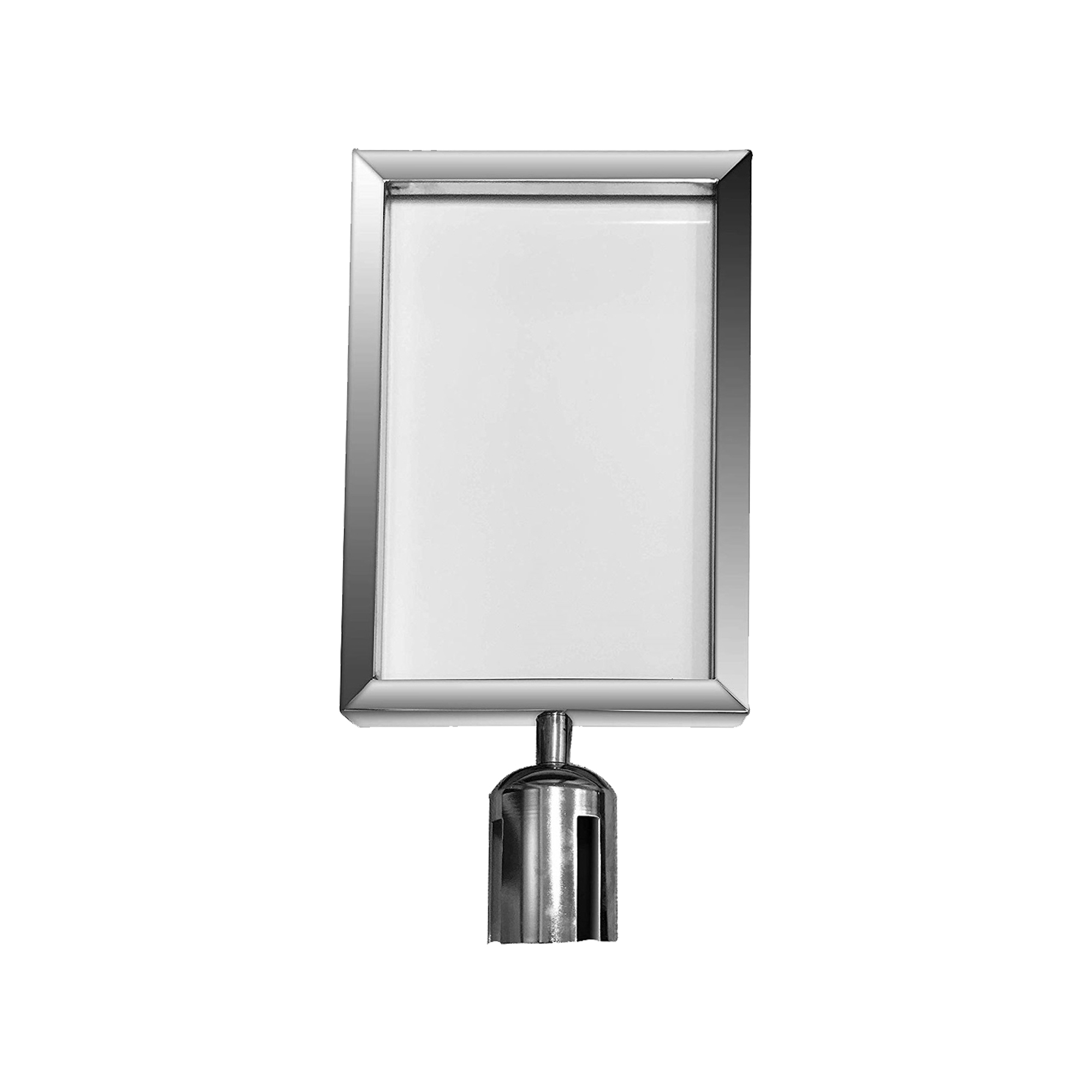 Silver Queue Manager Sign for Broad Crowd-Control Stanchion Holder