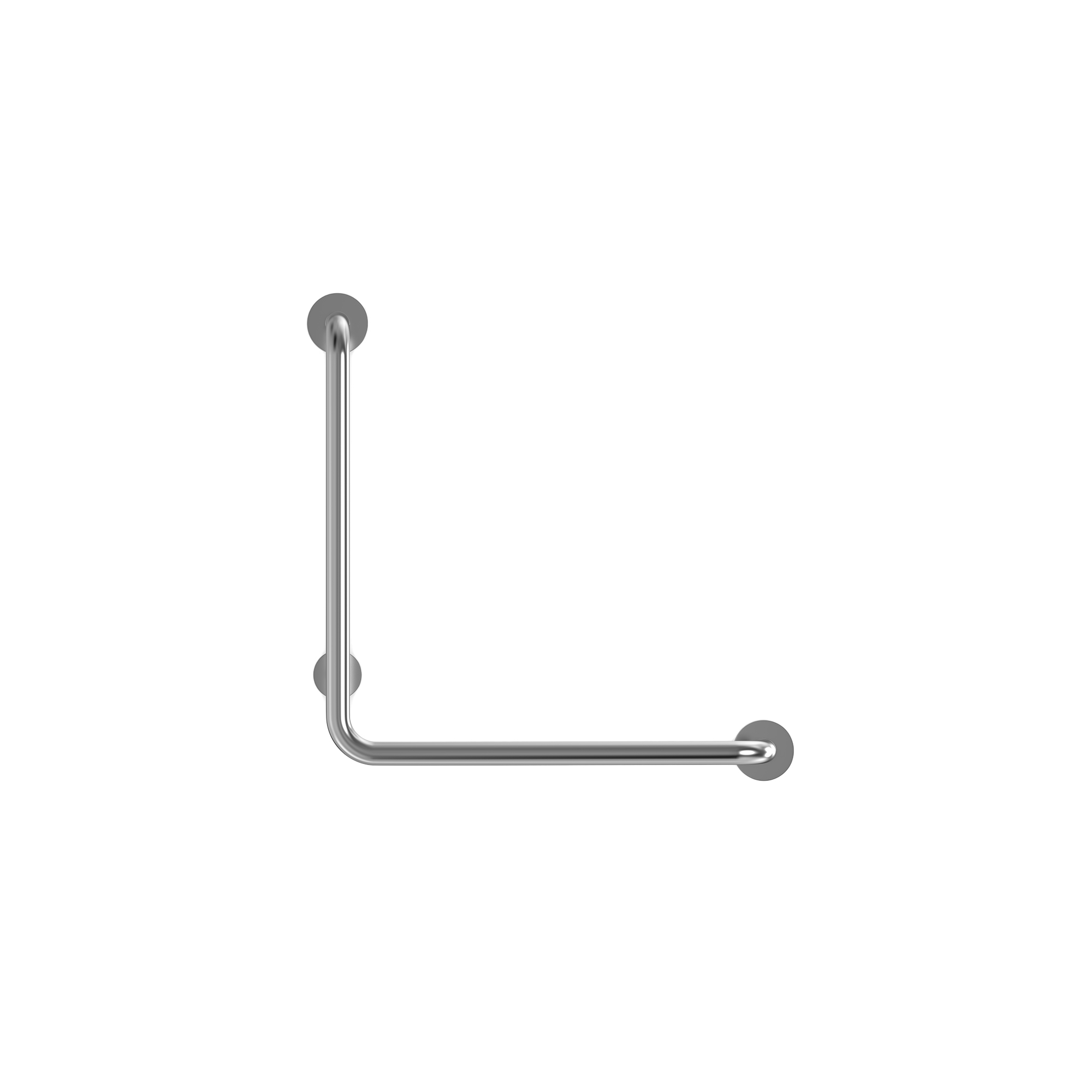 Silver L-Shaped Handicap Grab Bar with Satin Finish
