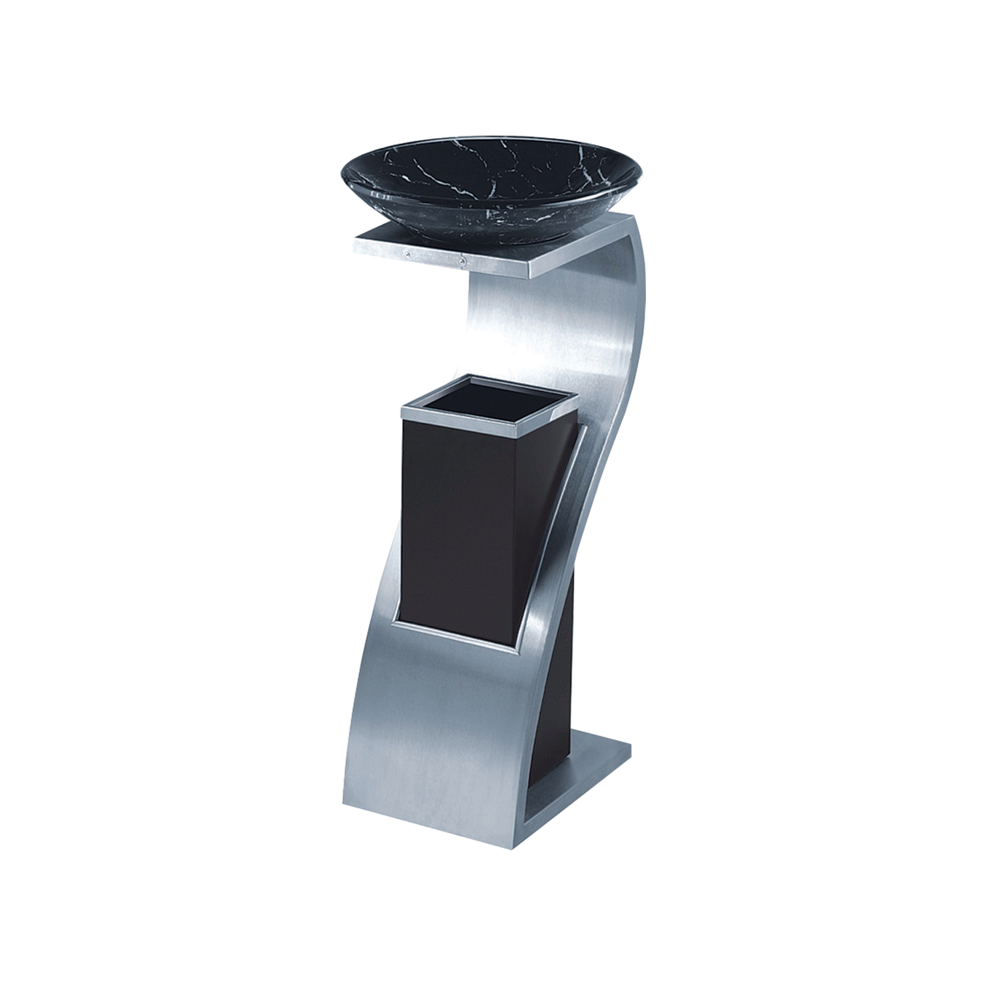 Stainless-Steel Ashtray with Bin