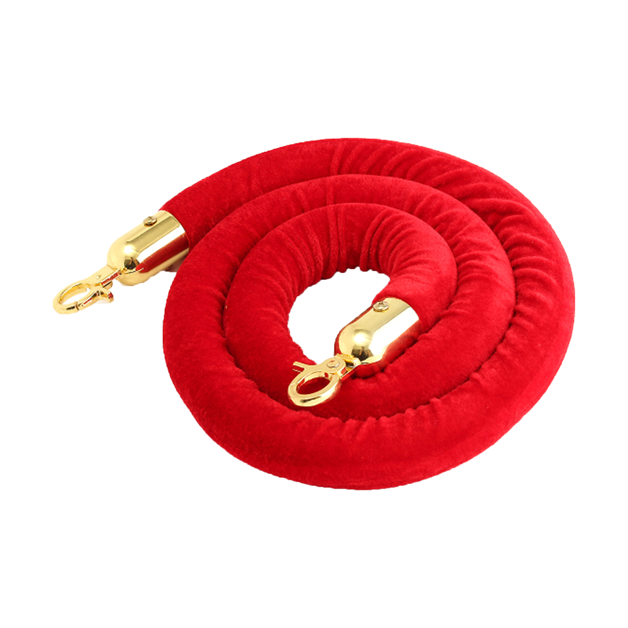Red Velvet Queue Manager Rope with Golden Hooks