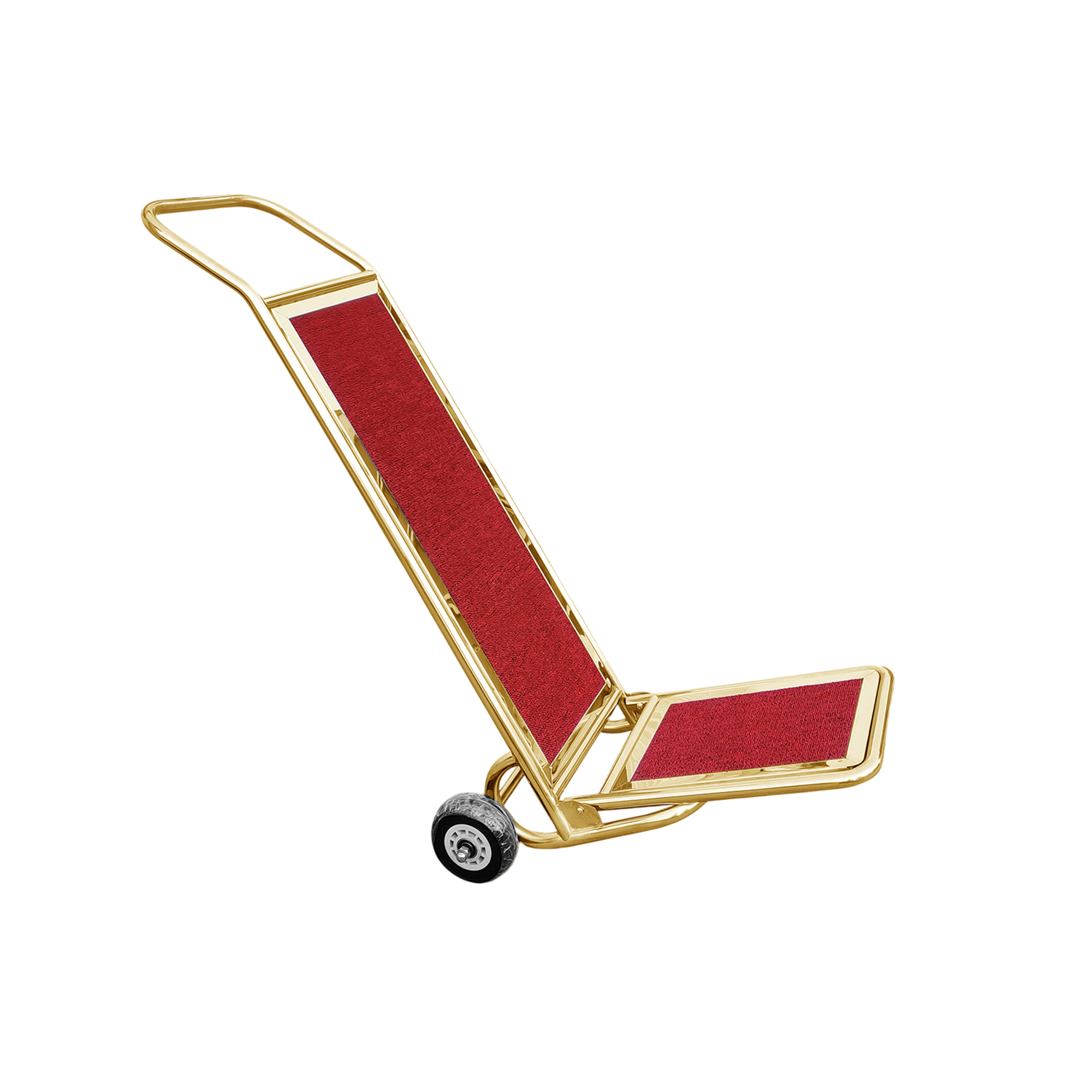 Gold Plywood Luggage Cart with 2 Wheels