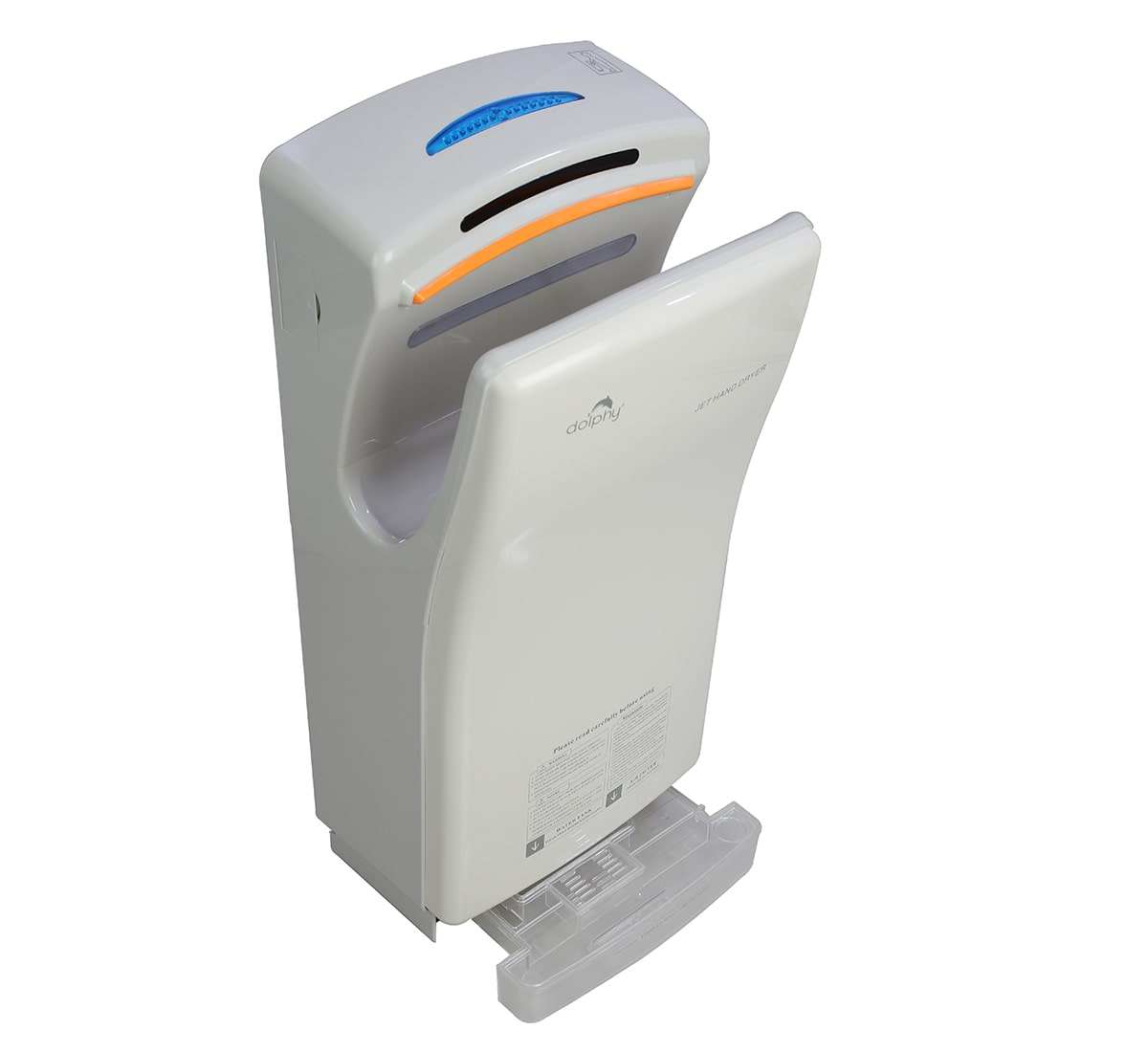 White touch free jet hand dryer with auto cut-off