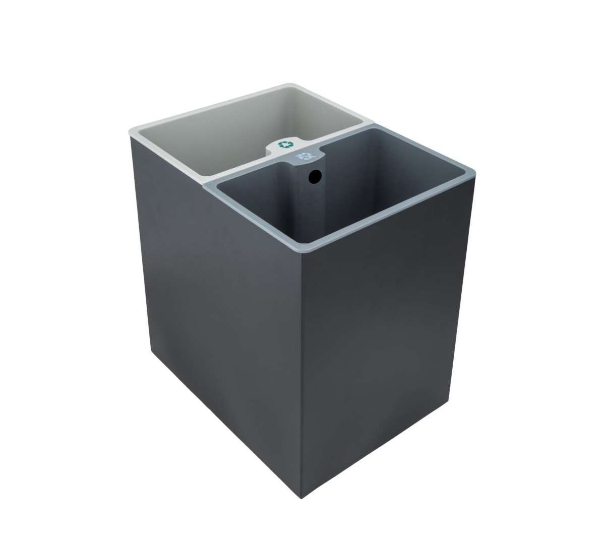 14 Ltr Black  Rectangle Shape Room Dustbin with Two Container
