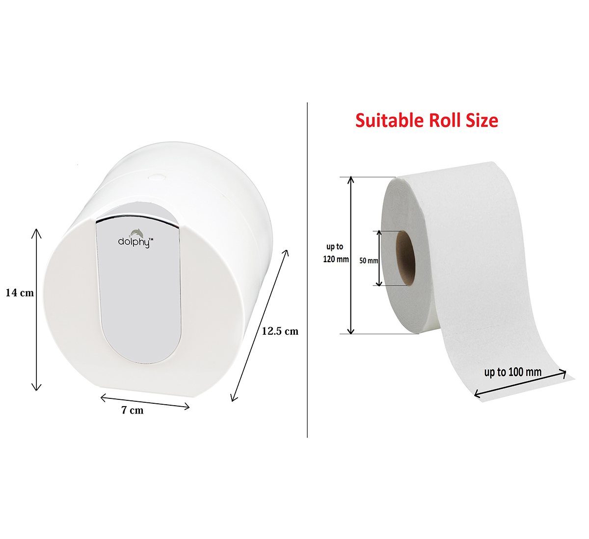 White ABS Toilet Paper Dispenser Roll
