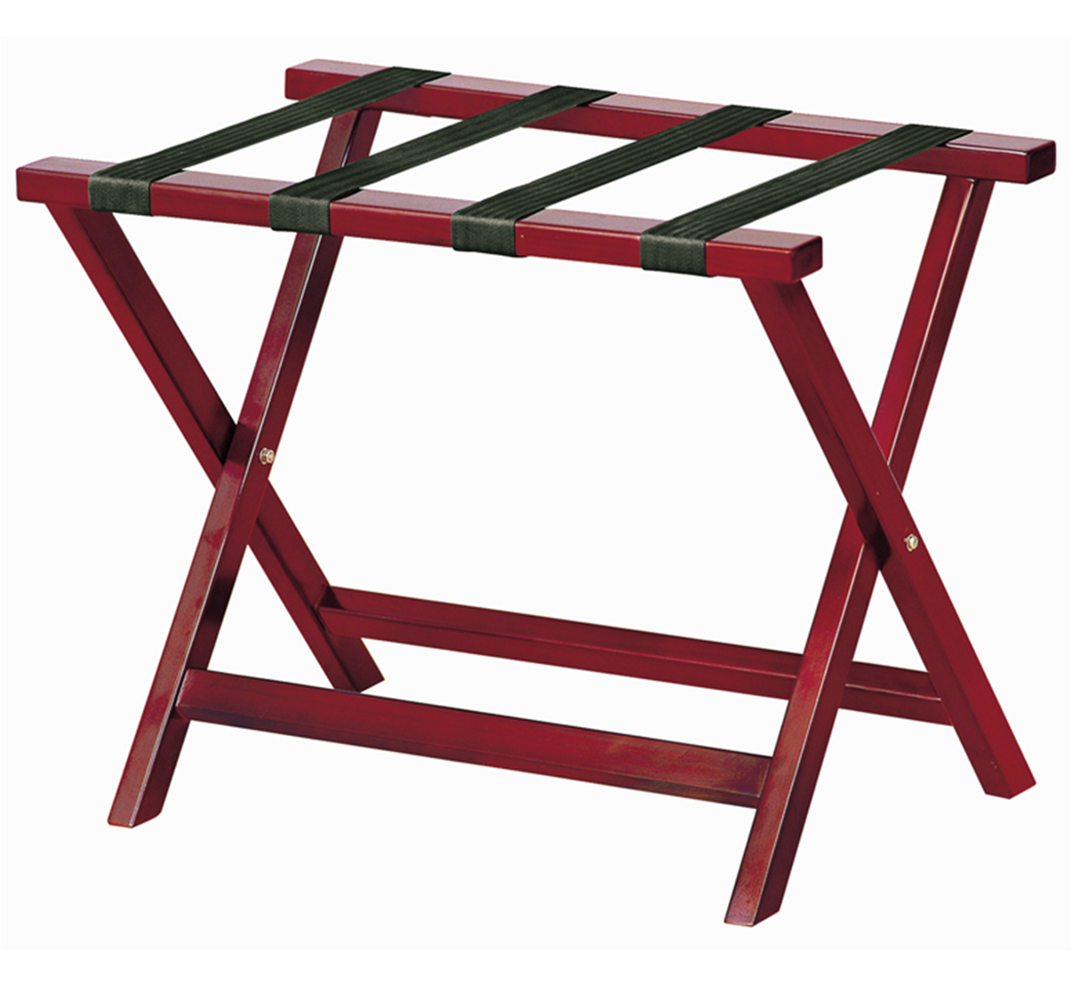 Cherry red luggage rack with nylon straps 