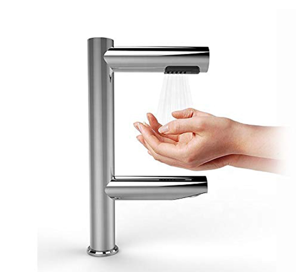 Silver 2 in 1 hand dryer with water tap