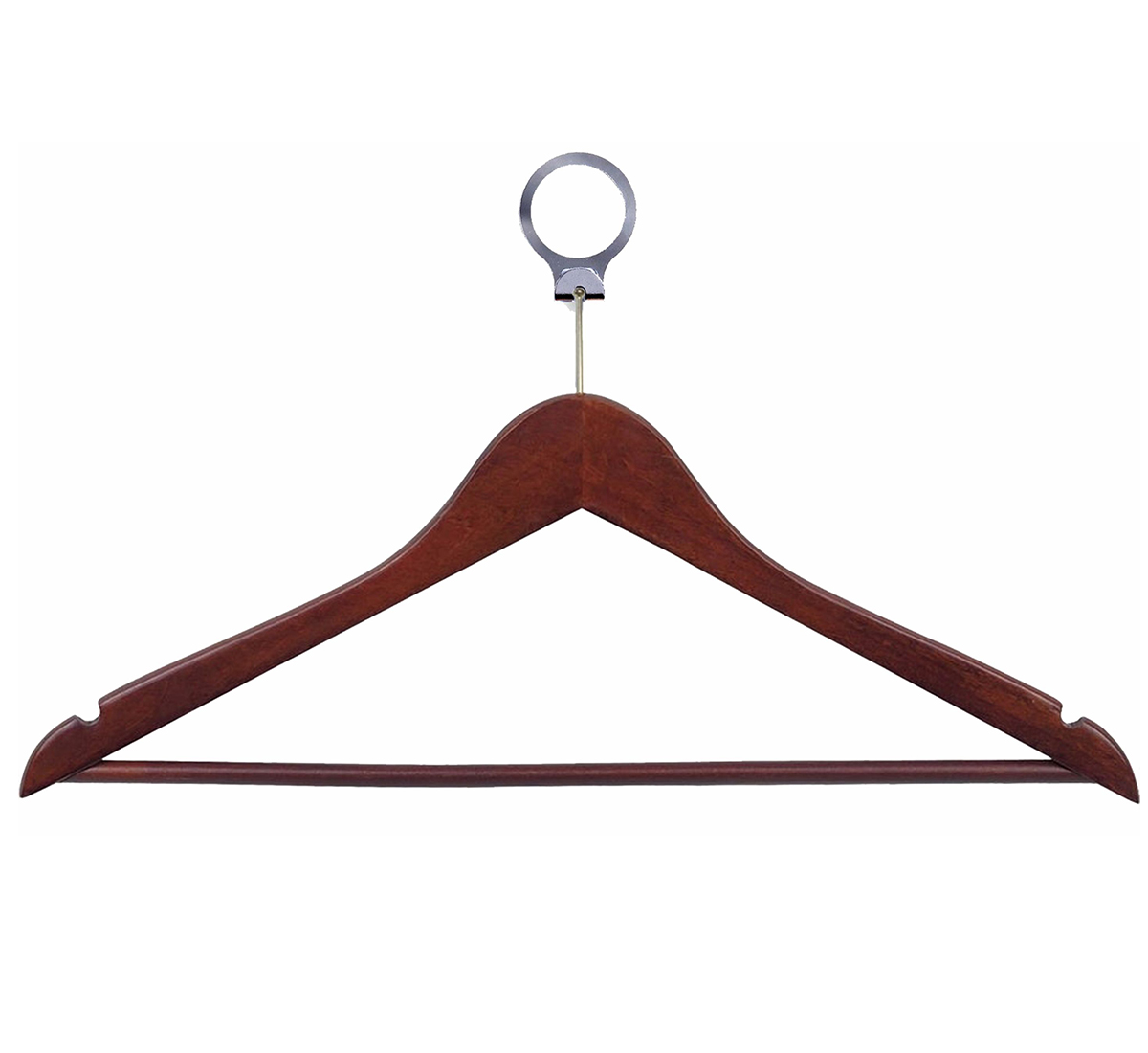 Brown wooden cloth hanger for clothes