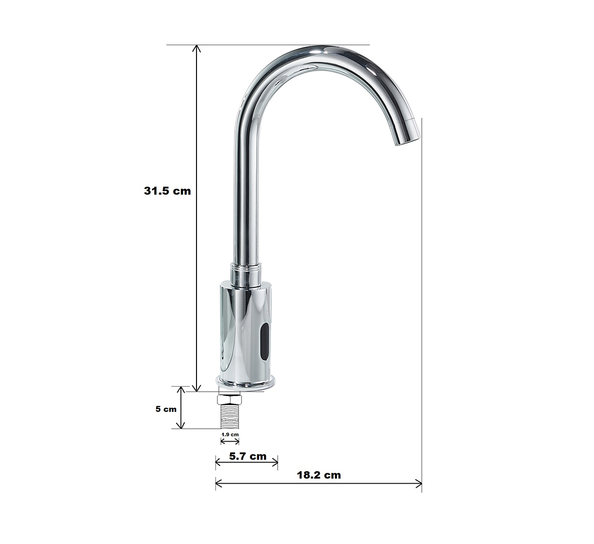 Silver Sensor Taps With Basin Mount