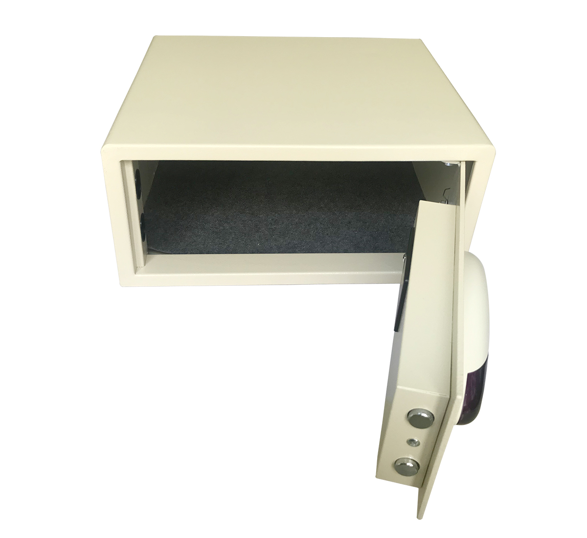 White electric safe with powder coating