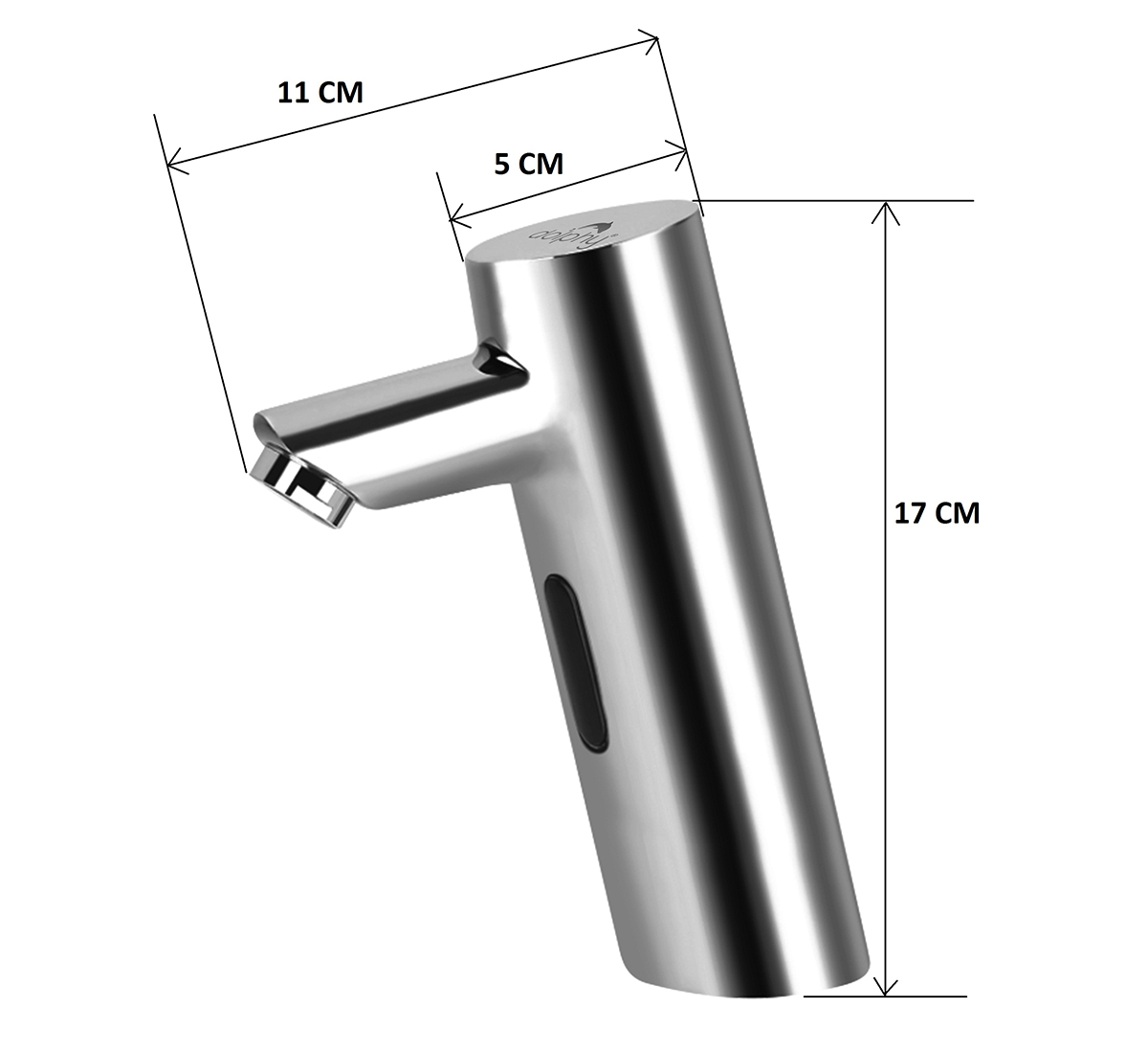 Silver cylinder sensor tap basin mount