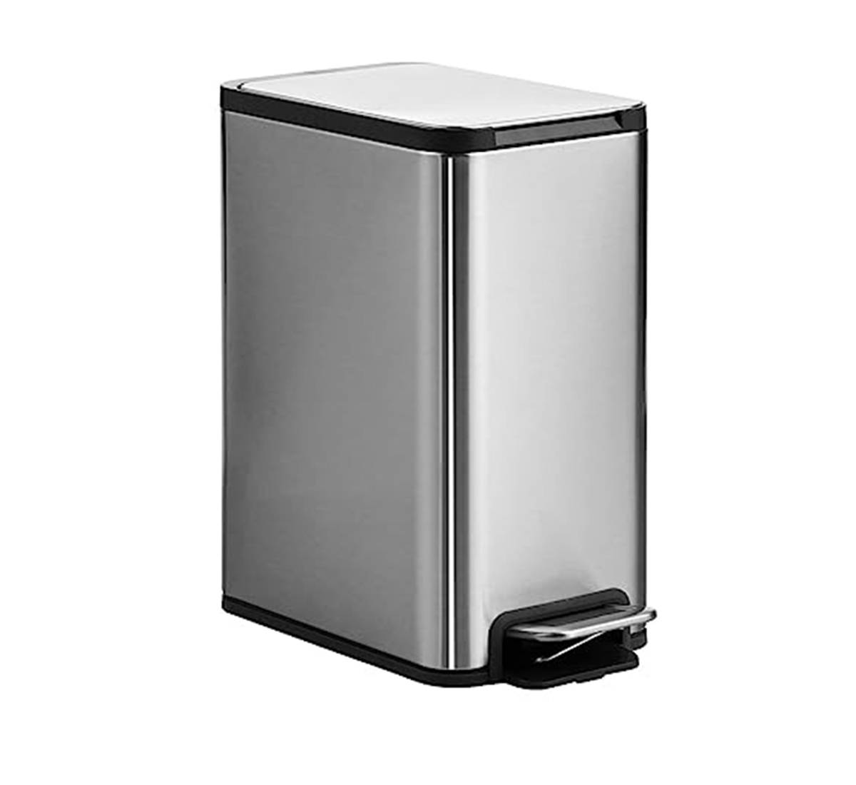 8L Stainless Steel Indoor Trash Can with Foot Pedal