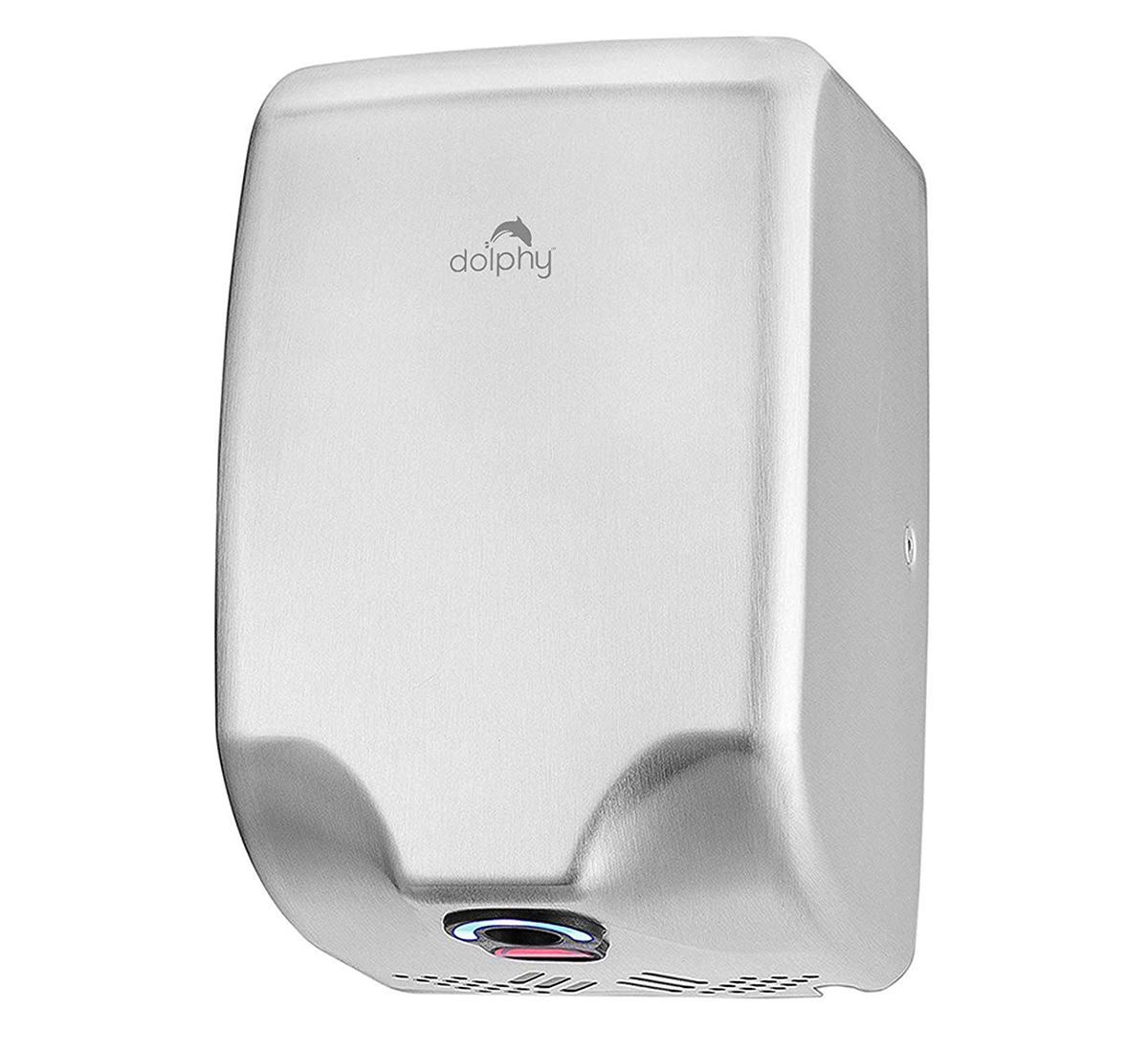 Silver compact hand dryer with brush motor
