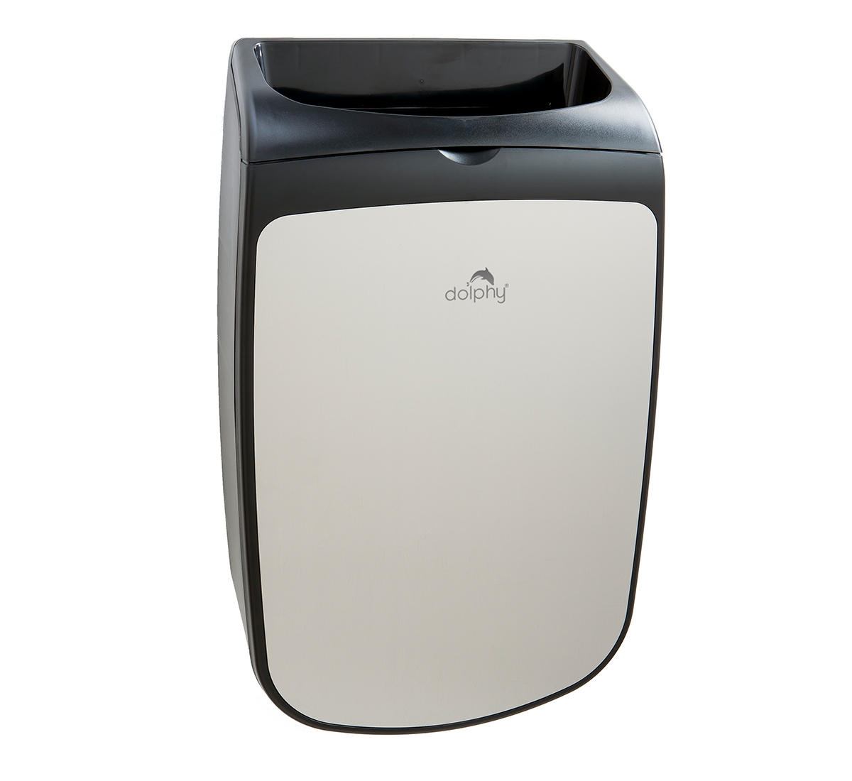 Black Waste Receptacle With Cover Plate