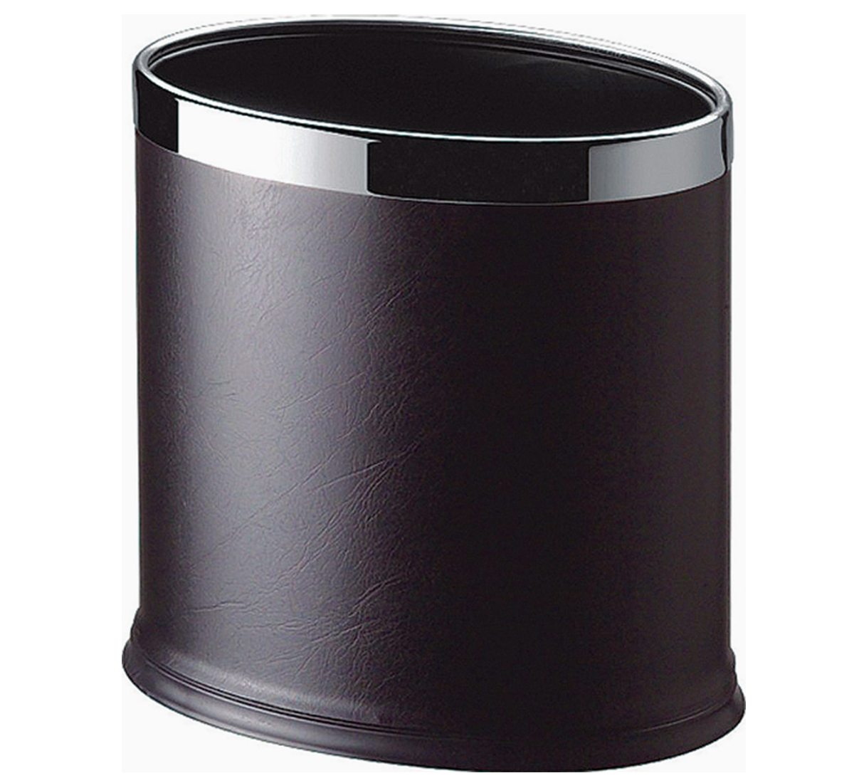 Black open oval room dustbin 8 litre 
