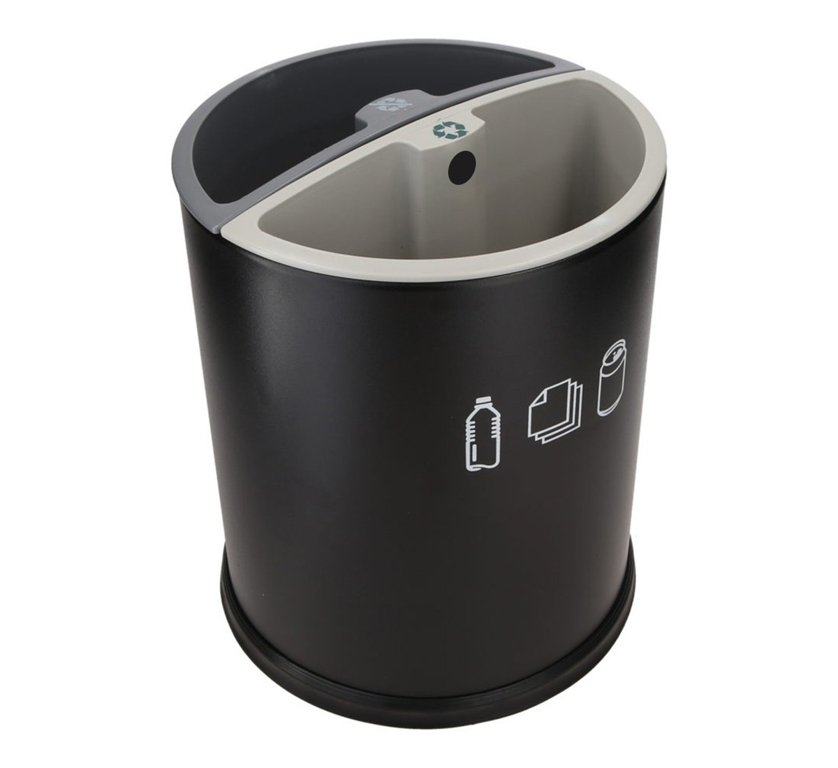 10 ltr Black Round Room Dustbins With Two Container 
